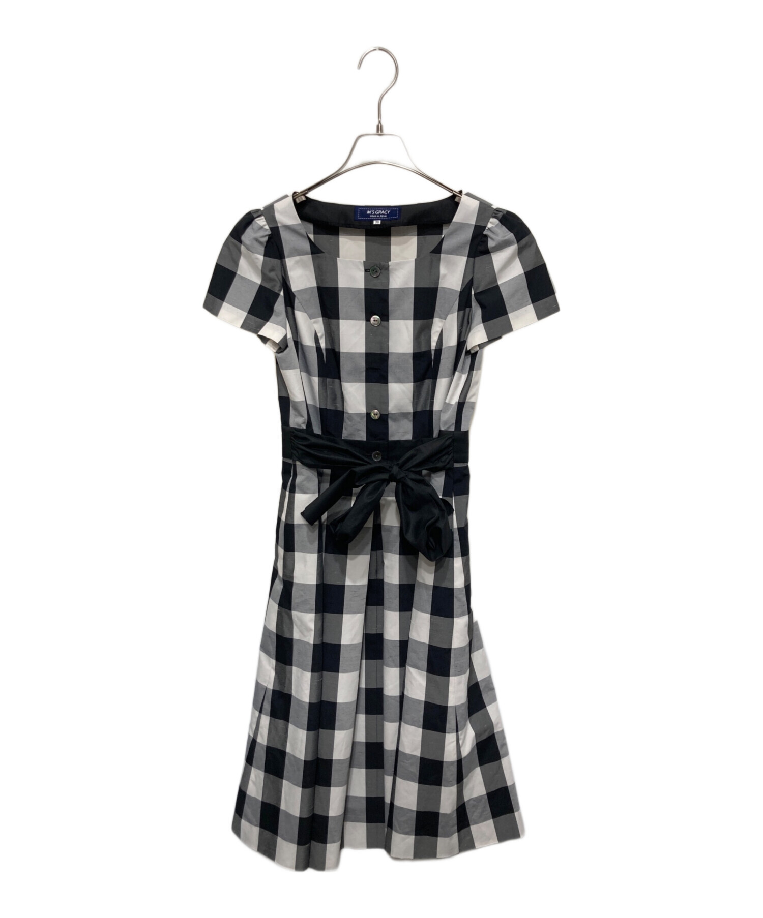 M'S GRACY エムズグレイシー チェックボタンブラウス M'S GRACY】エムズグレイシー ブロックチェック リボンブラウス 花