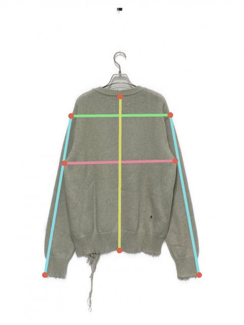 美品 Maison Margiela4 メゾンマルジェラ4 デストロイ グランジ加工 ニットトップス S31HA0771 サイズL ブルー レディース 古着 中古 USED 中古・古着通販】Maison Margiela (メゾンマルジェラ) デストロイ