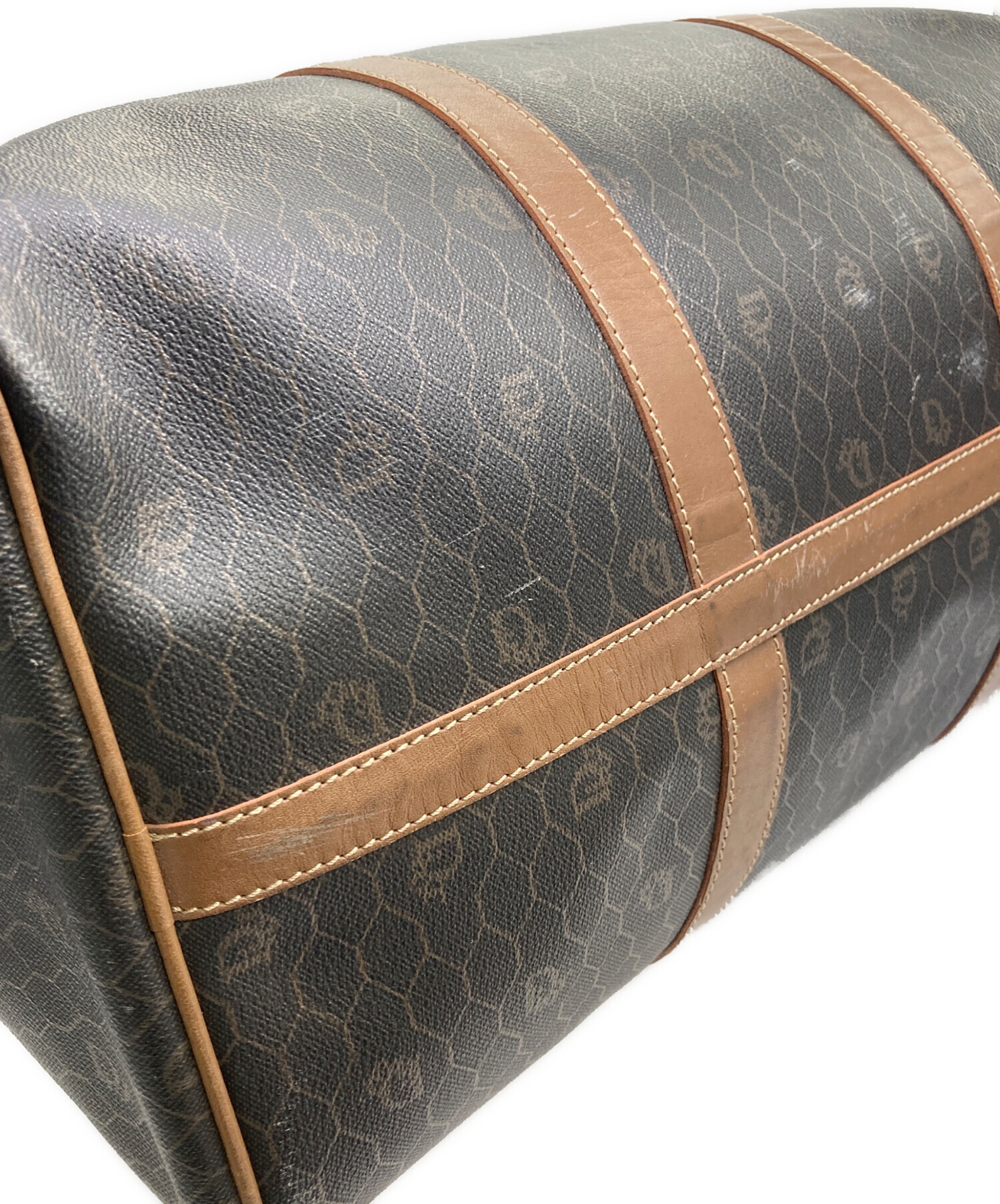 【美品/希少】クリスチャンディオール ボストンバッグ ハニカム ロゴ 大容量 Christian Dior クリスチャンディオール ロゴ ハニカム柄