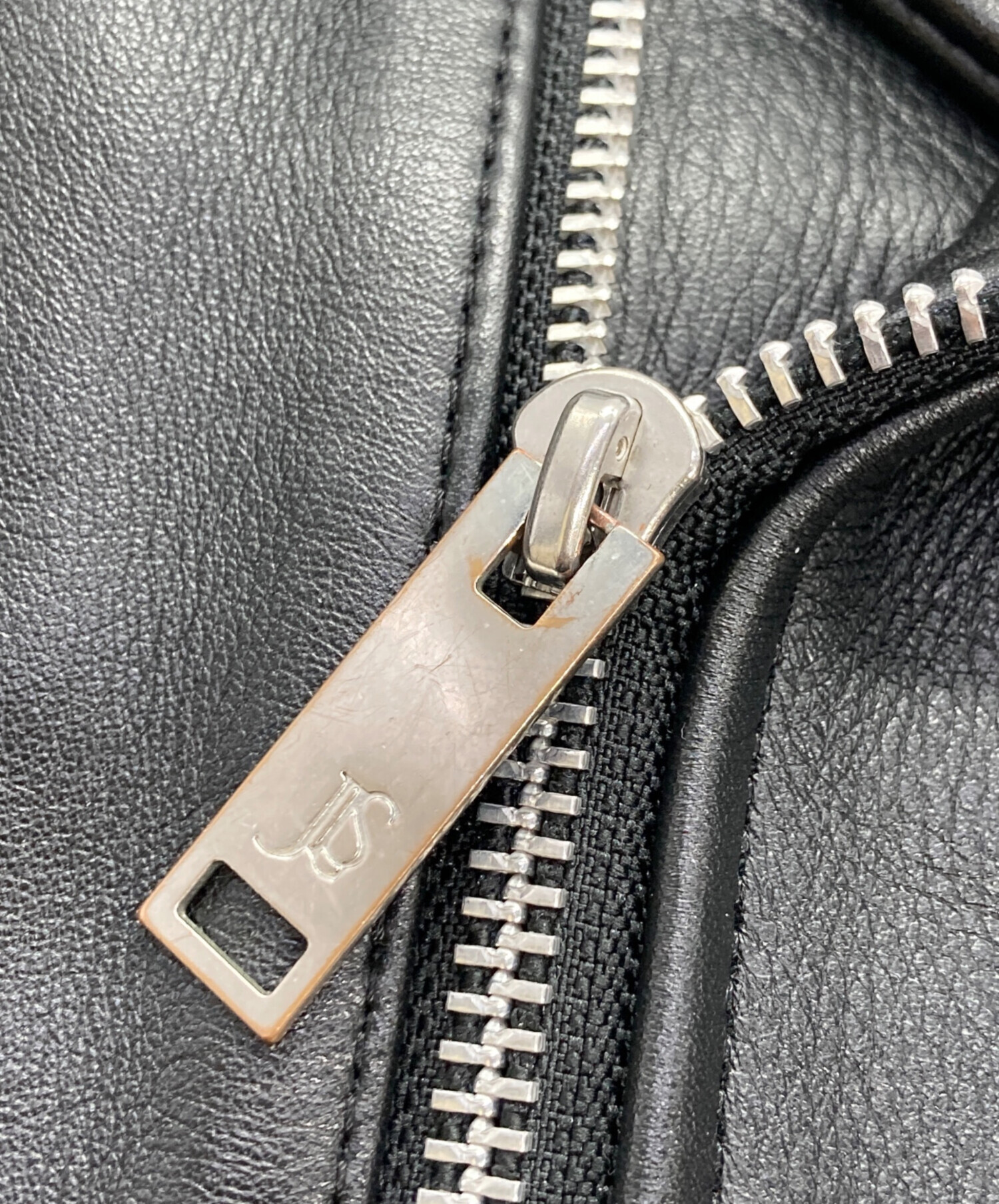 ジョンローレンスサリバン ダブルライダースジャケット 2way 本革 総柄 36 美品□ジョンローレンスサリバン カウスキン サイドレースアップ