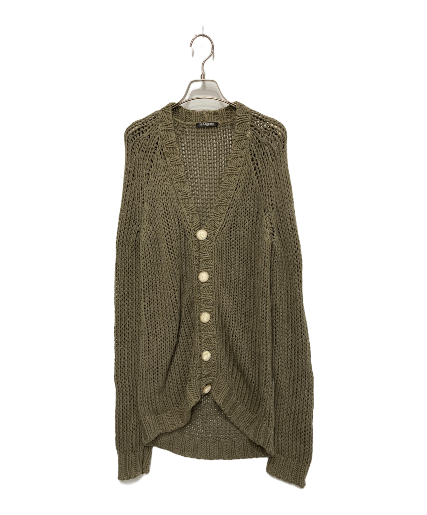 極美品☆BALMAIN バルマン☆ボーダーニット グリーン ラメ 極美品☆BALMAIN バルマン☆ボーダーニット グリーン ラメ