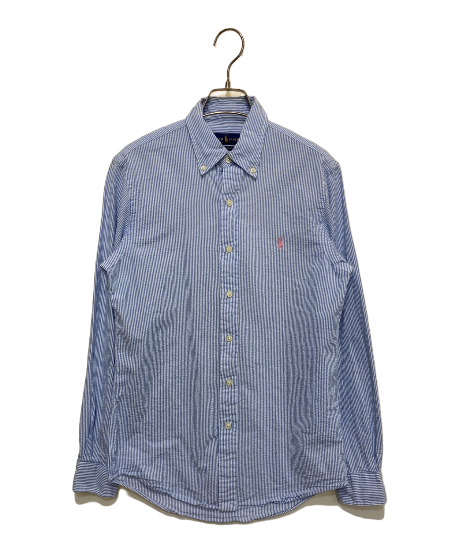 美品 ラルフローレン 現行タグ シアサッカー ストライプシャツ ボタンダウン M 中古・古着通販】RALPH LAUREN (ラルフローレン) シアサッカーボタン