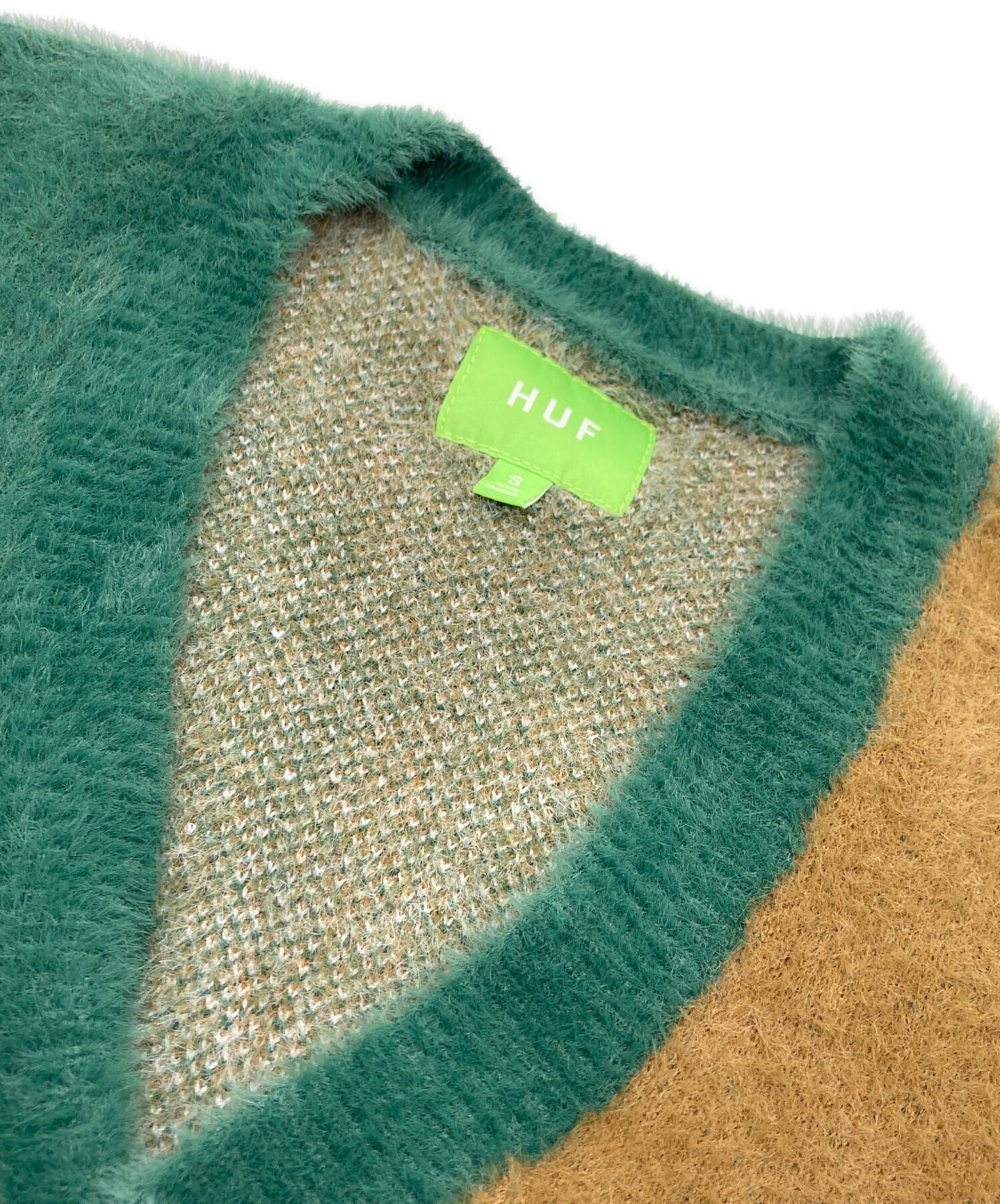 中古・古着通販】HUF (ハフ) フィールズ グッド カーディガン グリーン 