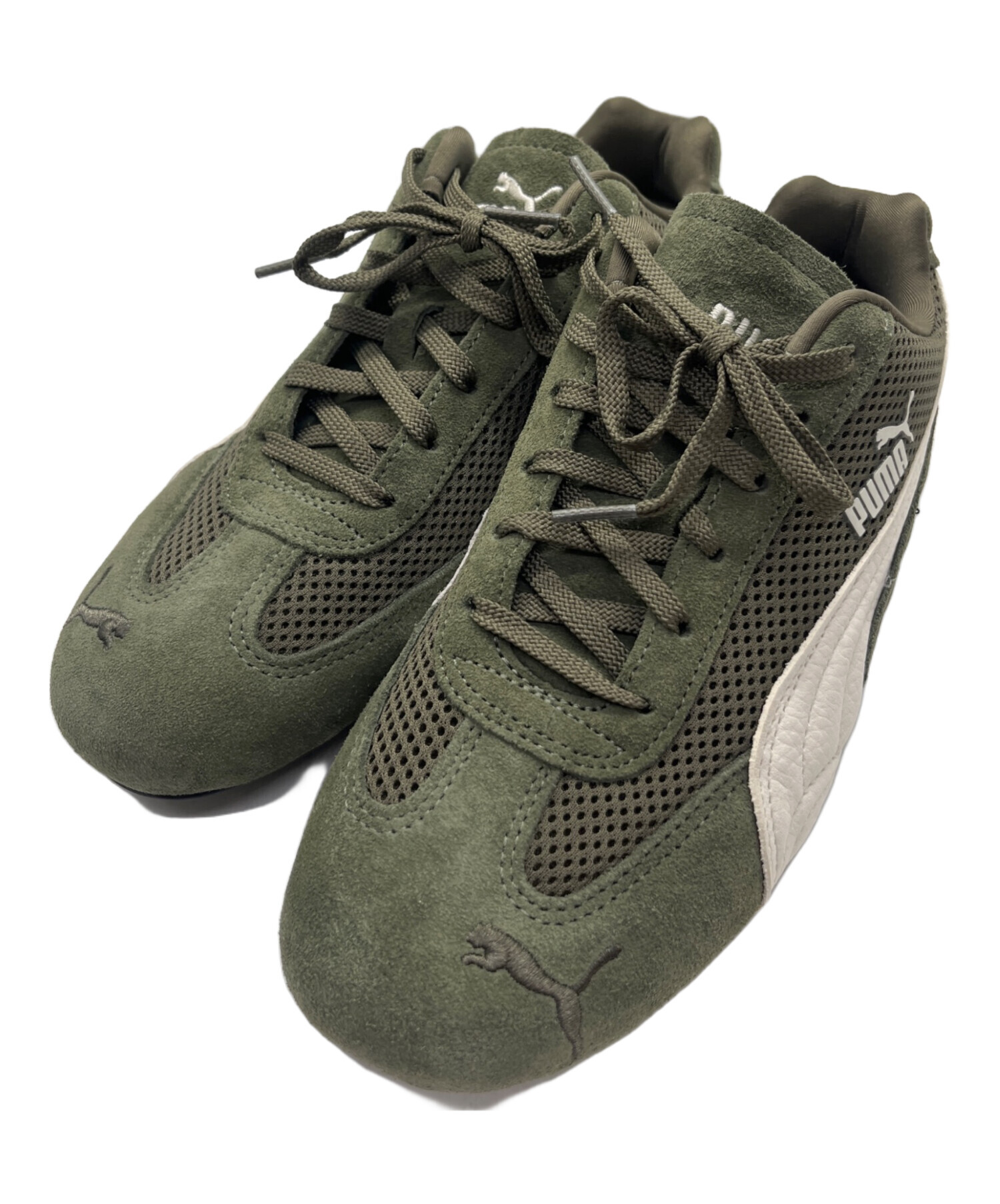 【未使用】PUMA スピードキャット　メッシュ　カーキ　スエード　スニーカー 中古・古着通販】PUMA (プーマ) スピードキャット メッシュ カーキ