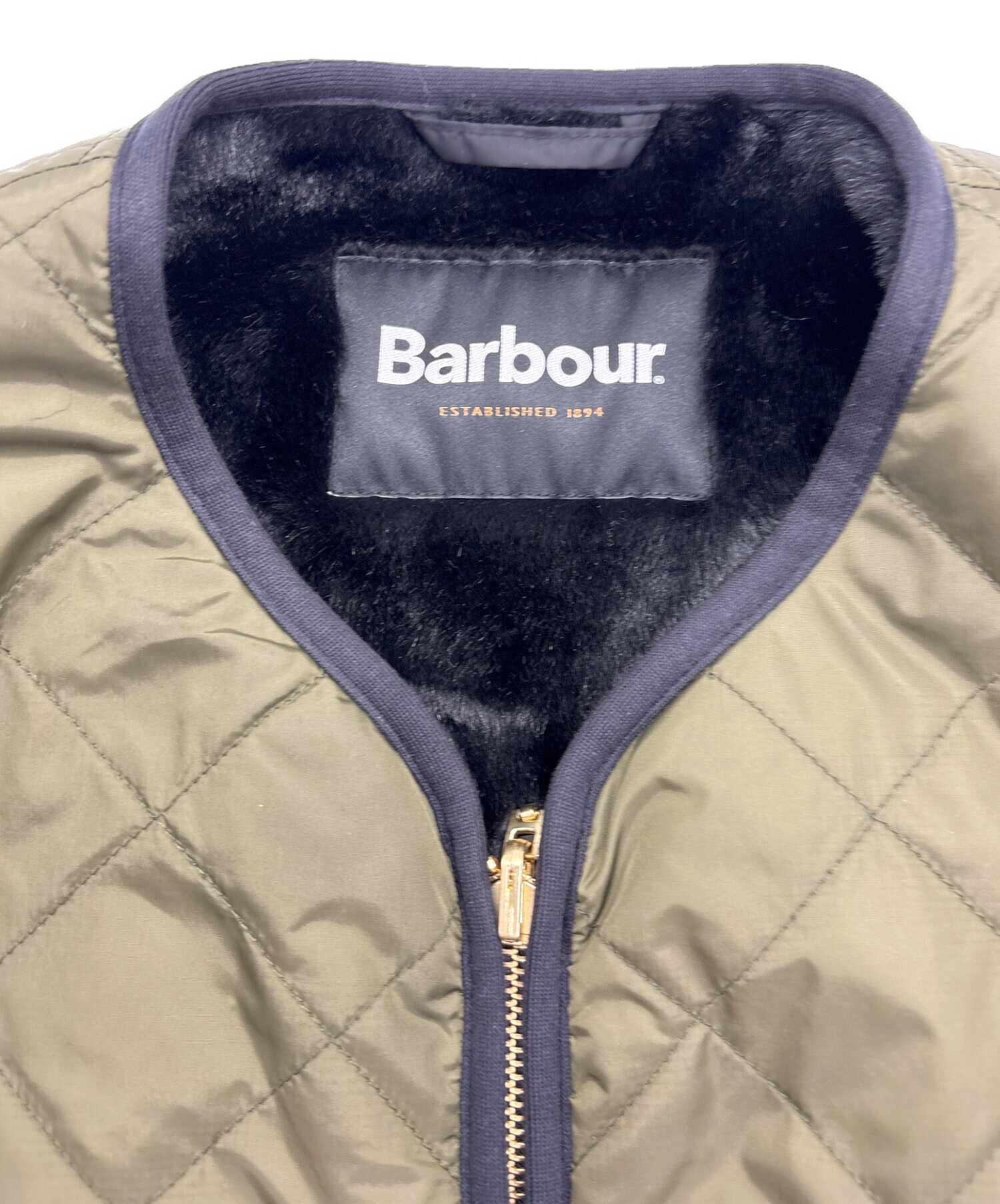 Barbour フリースベスト オリーブ サイズ38 Barbour (バブアー) WARM 