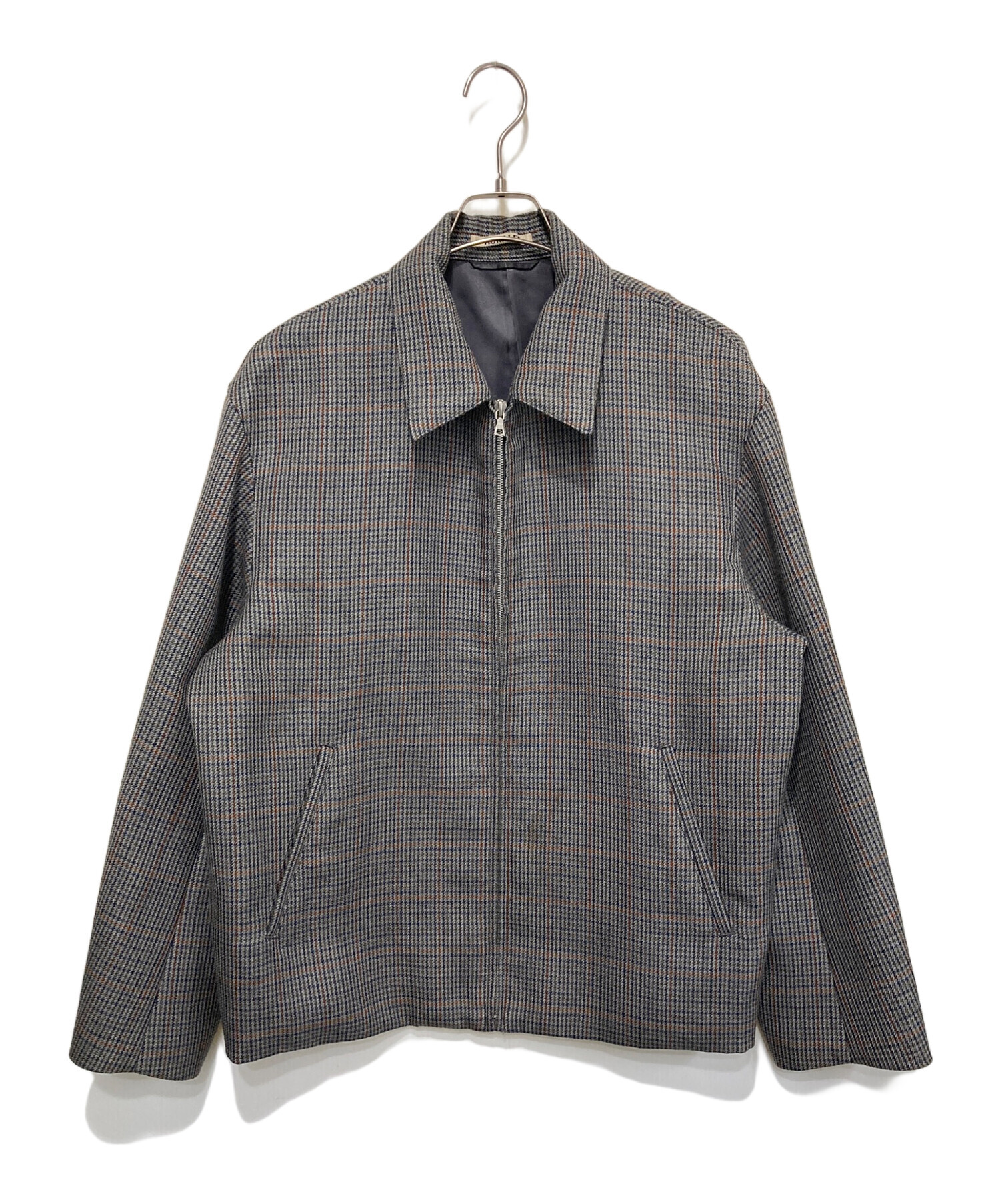 AURALEE 19AW チェックブルゾン サイズ4 グレー 中古・古着通販】AURALEE (オーラリー) ダブルフェイスチェックジップ