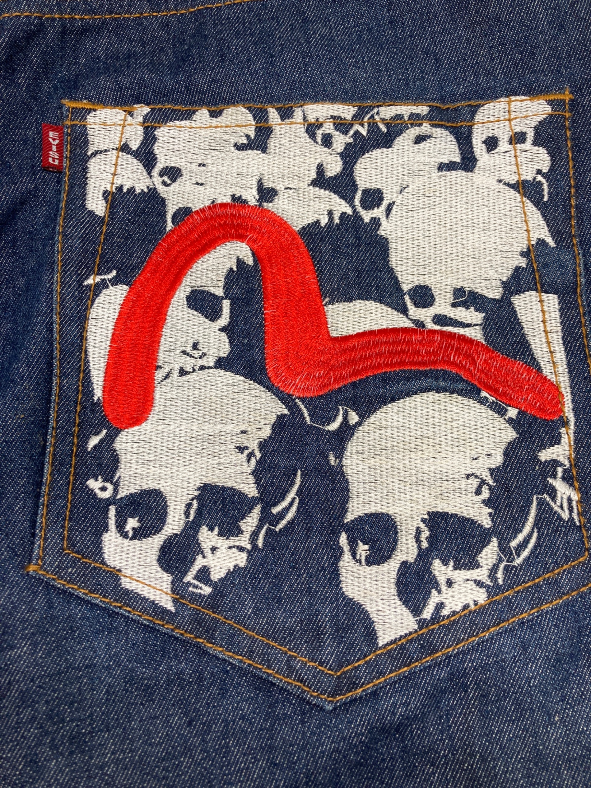 中古・古着通販】EVISU (エヴィス) スカルカモメ刺繍デニムパンツ