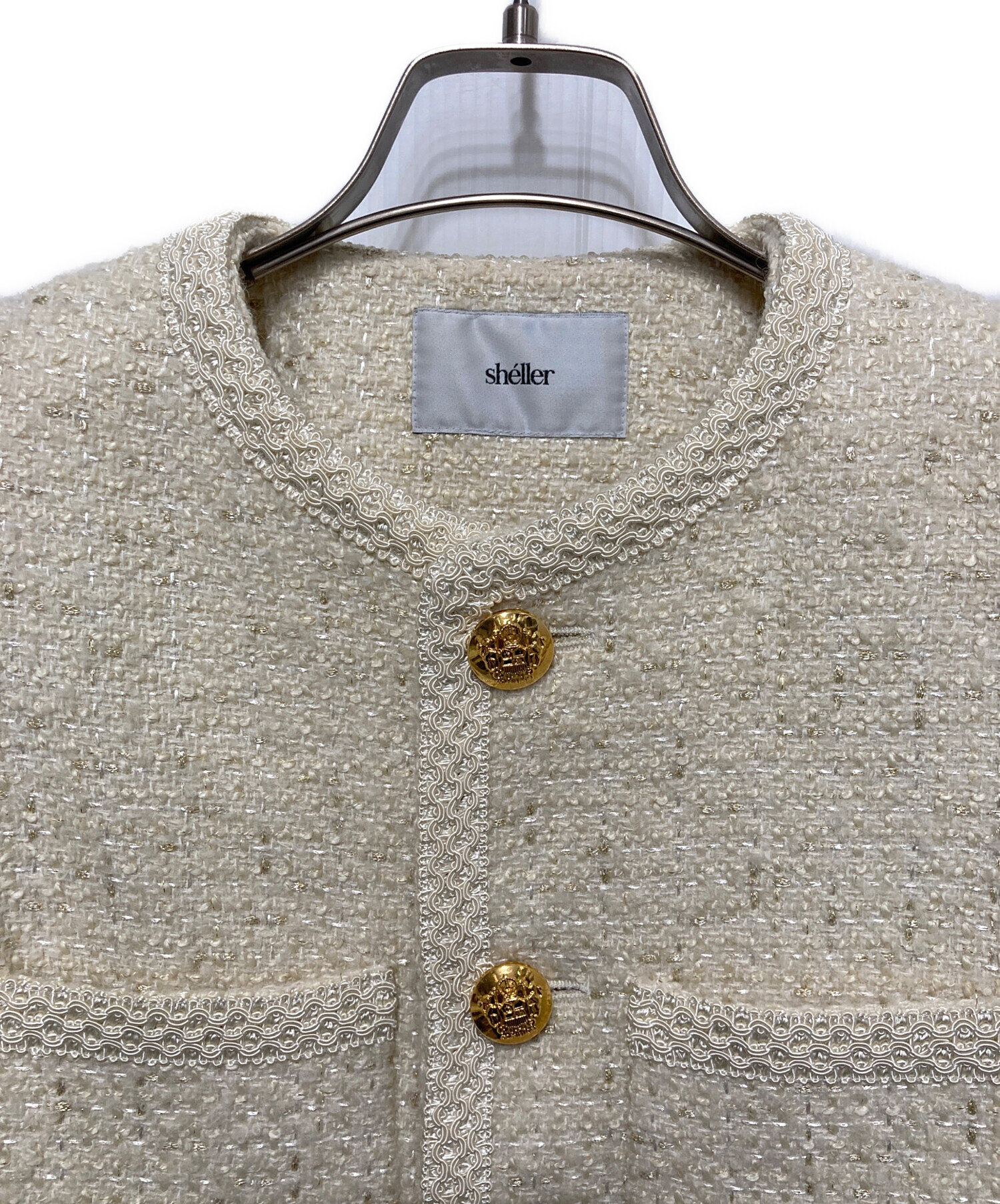 中古・古着通販】sheller (シェリエ) ツイードジャケット ホワイト