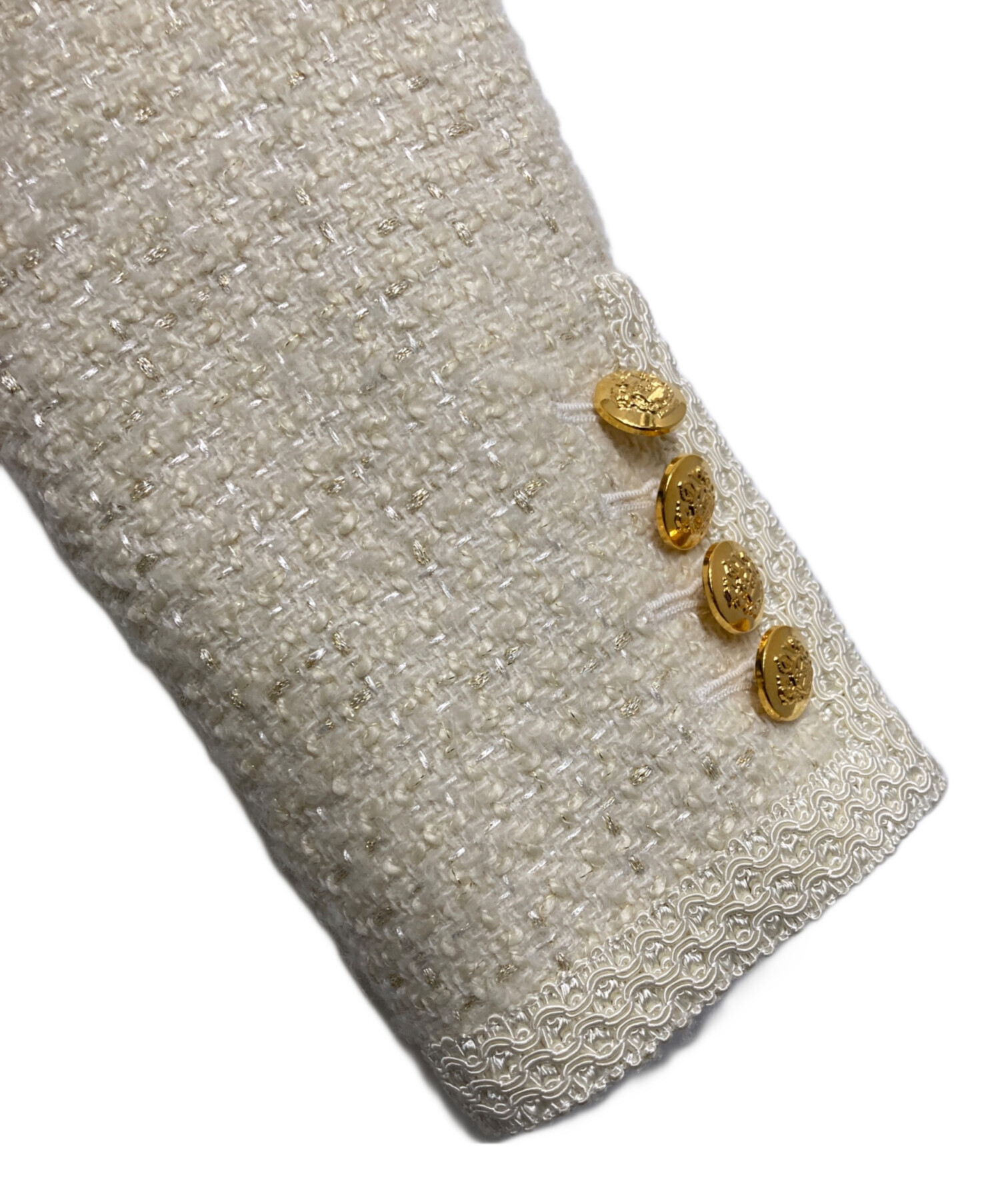 新品　sheller シュリエ　ツイード　ジャケット　ホワイト　■　D485 中古・古着通販】sheller (シェリエ) ツイードジャケット ホワイト