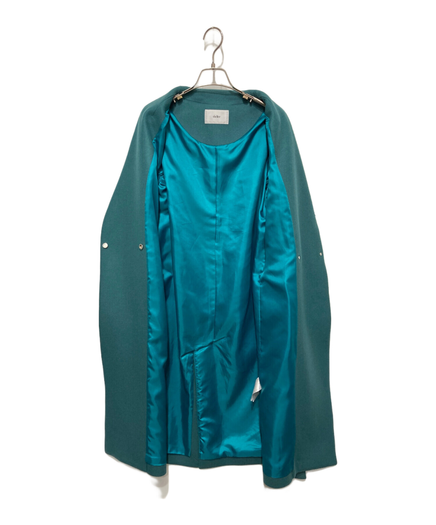 中古・古着通販】sheller (シェリエ) ノーカラーコート グリーン