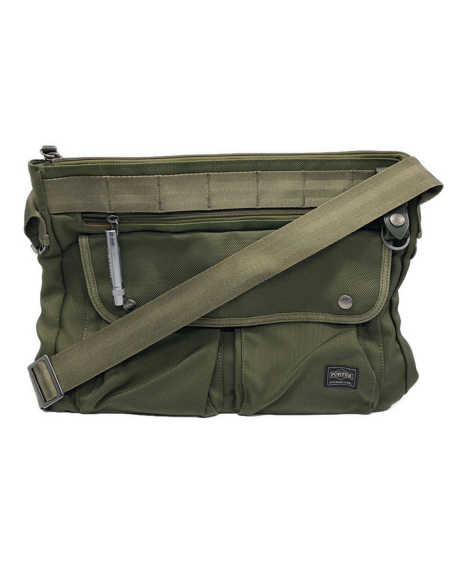 【極美品】PORTER ポーター　オリーブグリーン ショルダーバッグ　ミニ 極美品】PORTER ポーター オリーブグリーン ショルダーバッグ ミニ