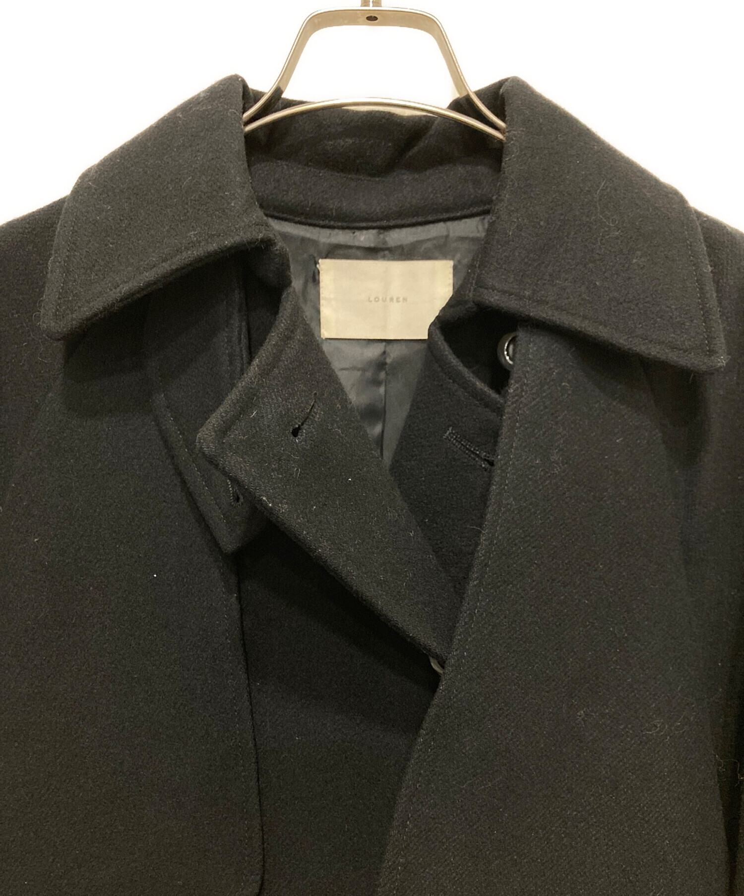 中古・古着通販】Louren (ローレン) ウールトレンチコート ブラック 