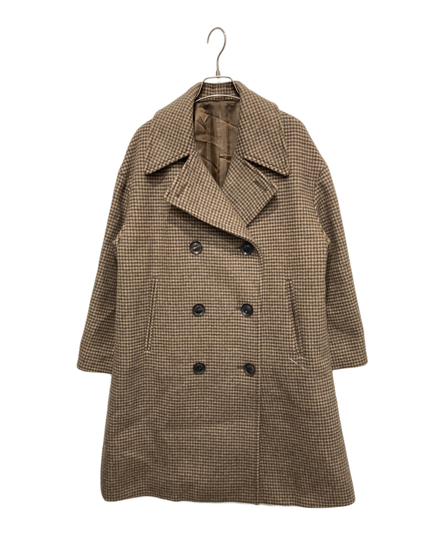 Plage ハウンドトゥース double button コート　サイズ34 中古・古着通販】Plage (プラージュ) ハウンドトゥース ダブルボタン