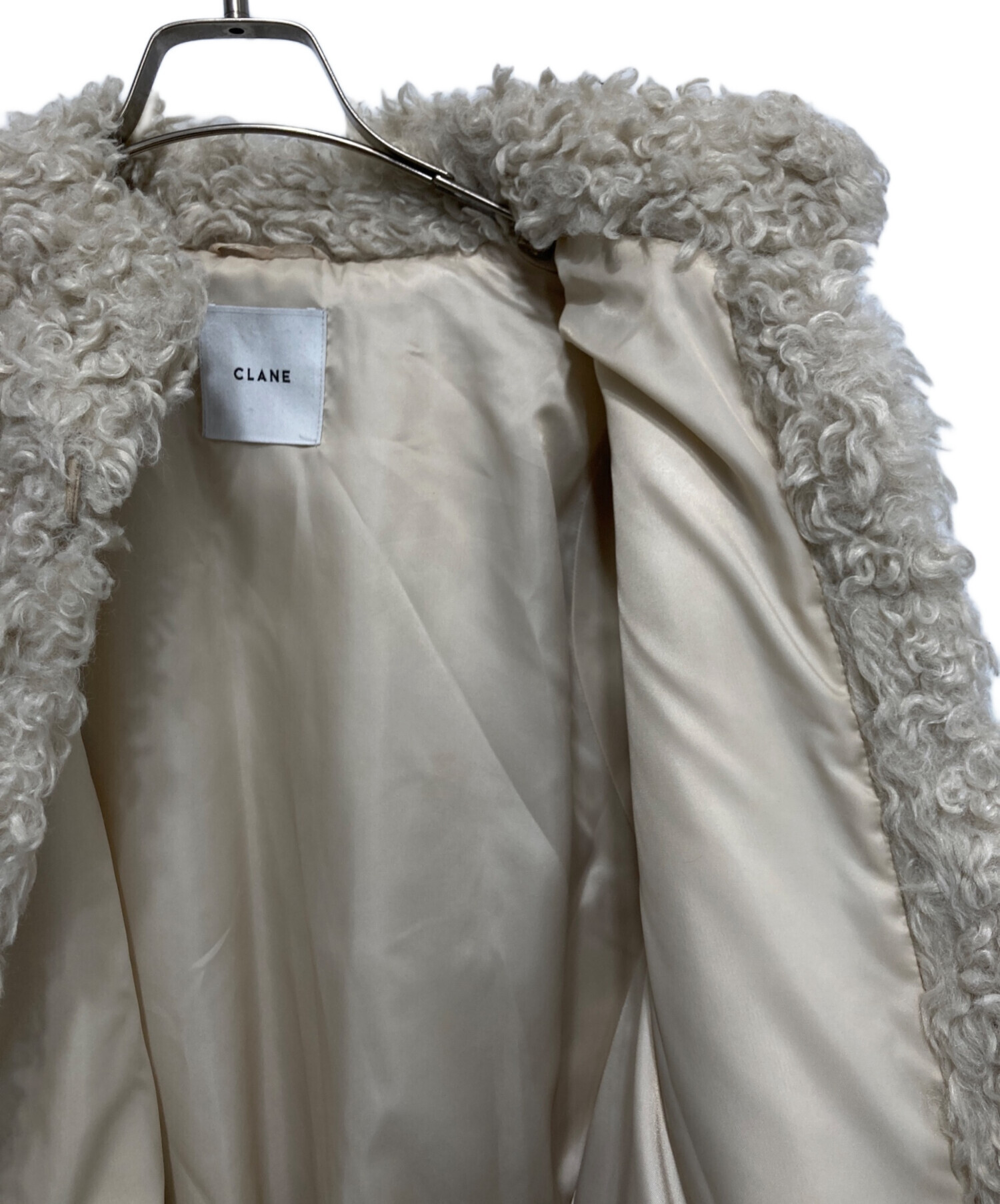 CLANE アイボリー1 中古・古着通販】CLANE (クラネ) カールファーショートコート