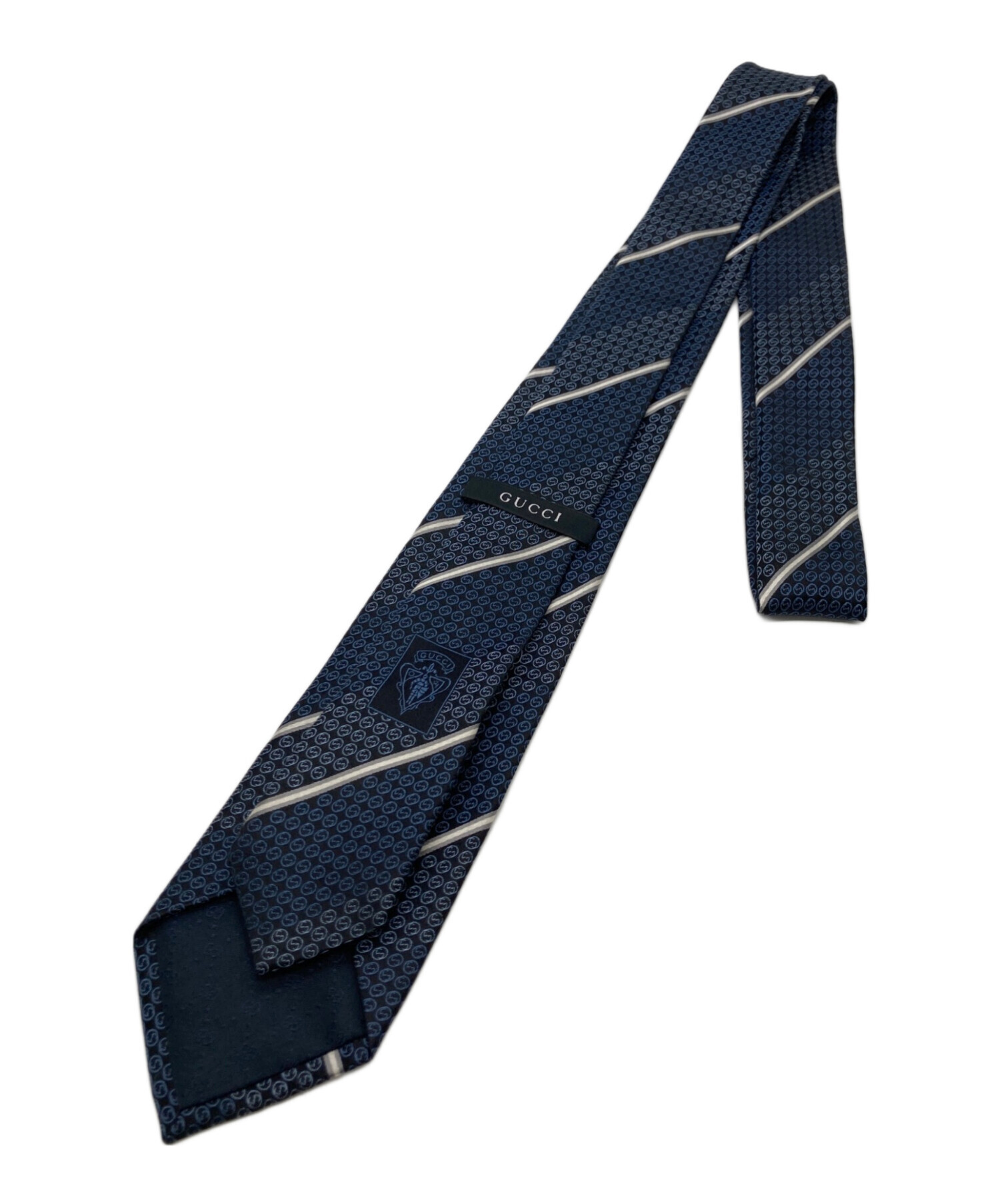 中古・古着通販】GUCCI (グッチ) 総柄ストライプネクタイ ネイビー