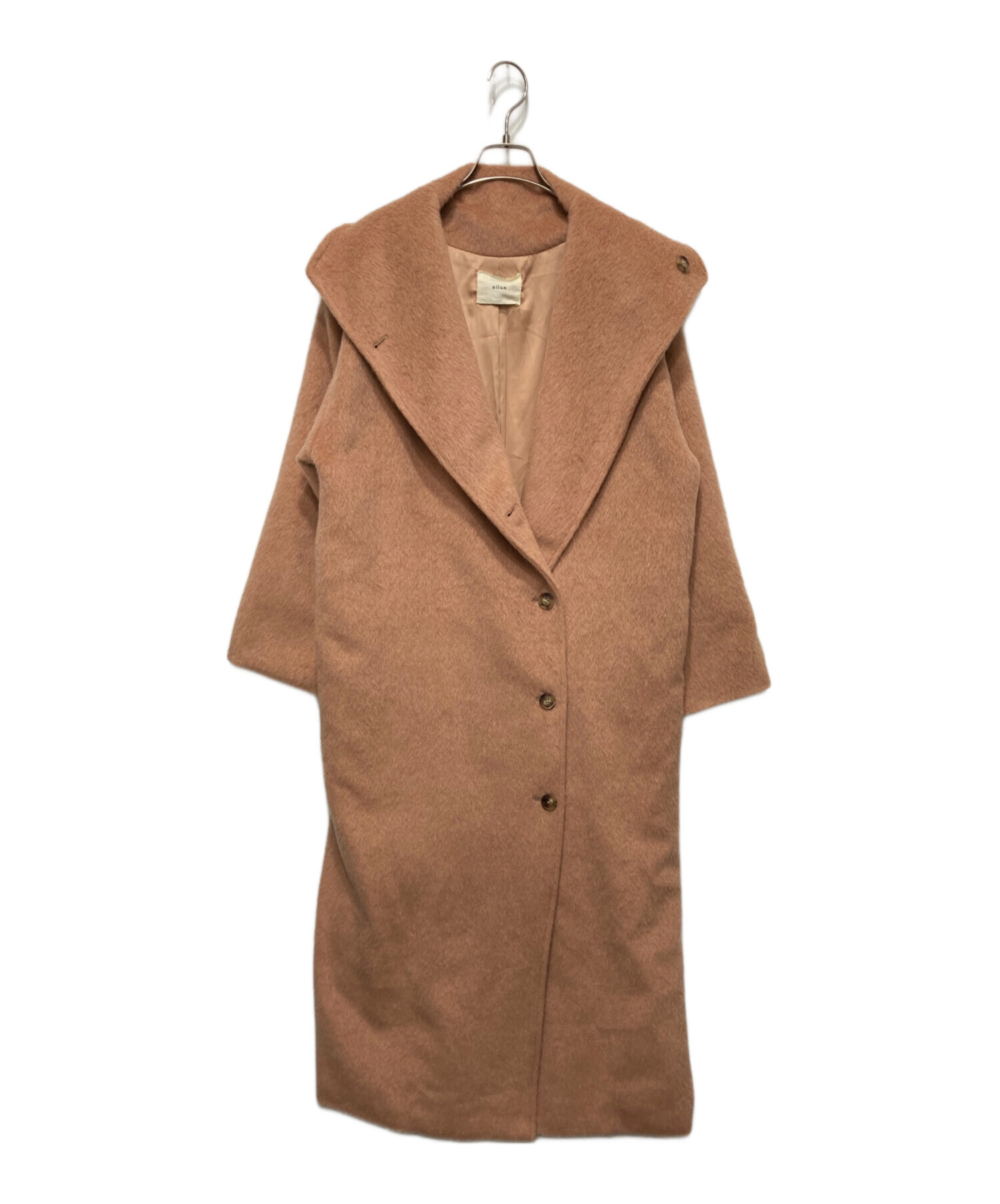 中古・古着通販】ollun (オルン) マフラー付シャギーコート ピンク