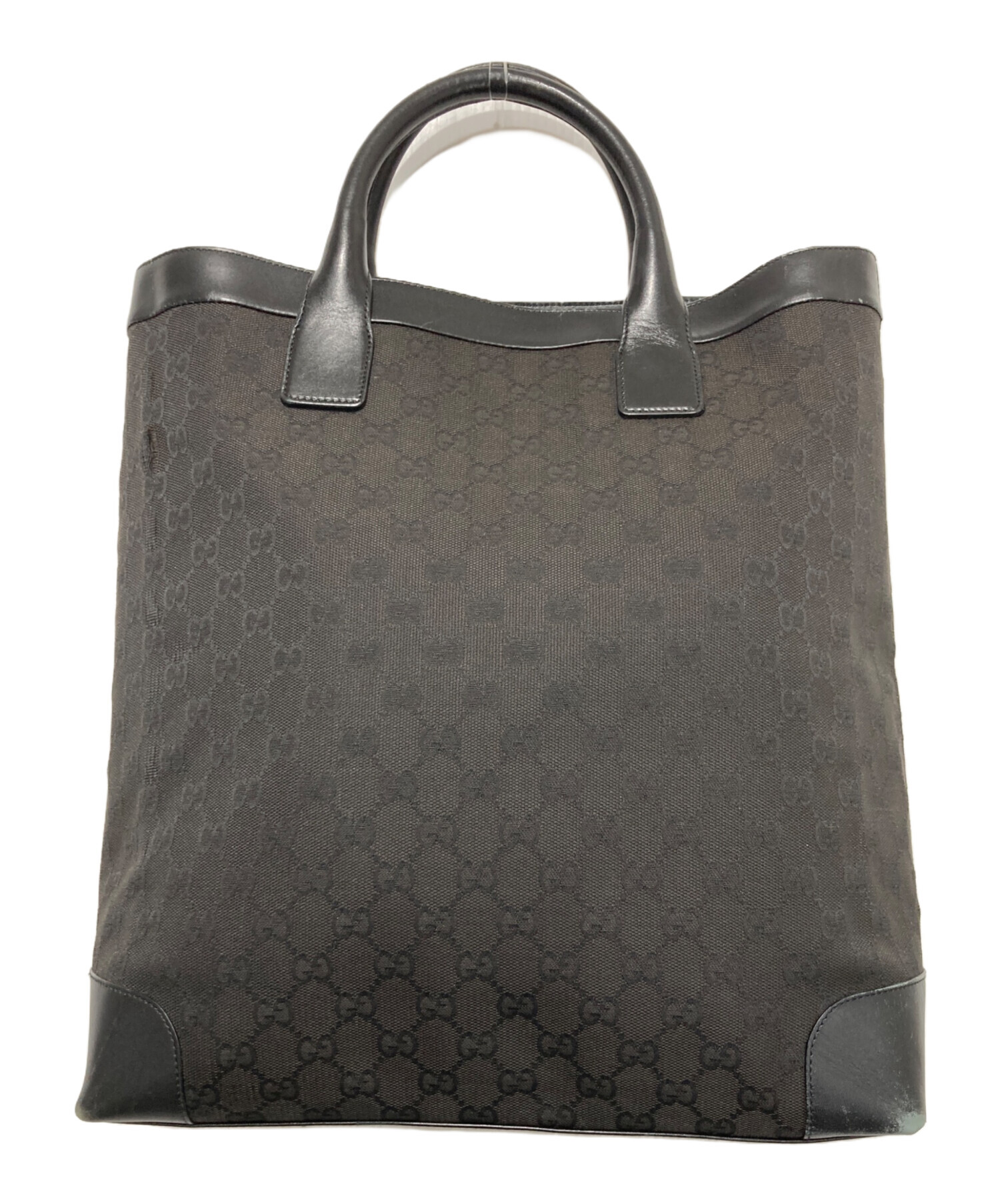 中古・古着通販】GUCCI (グッチ) GGキャンバストートバッグ ブラック