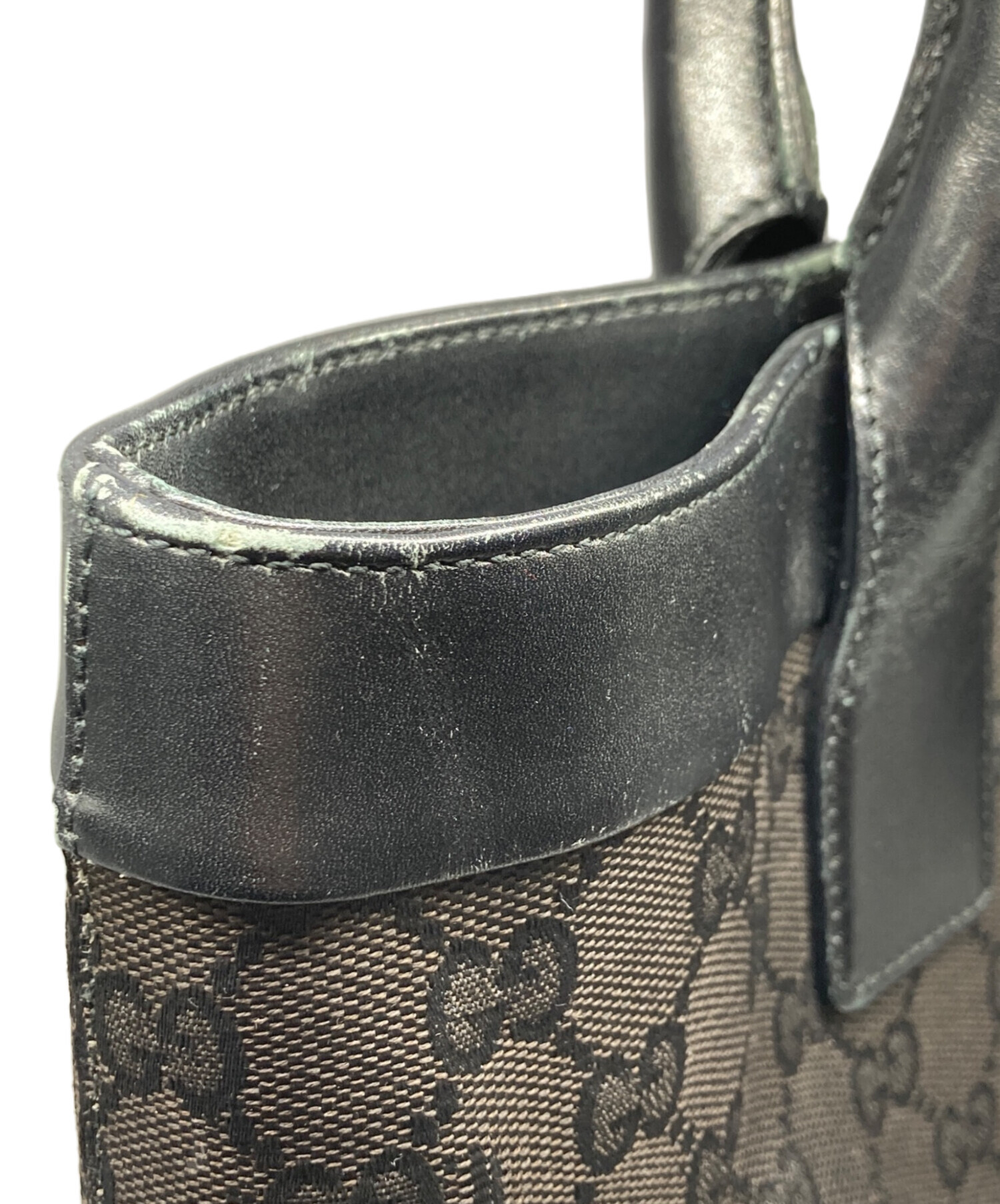 中古・古着通販】GUCCI (グッチ) GGキャンバストートバッグ ブラック