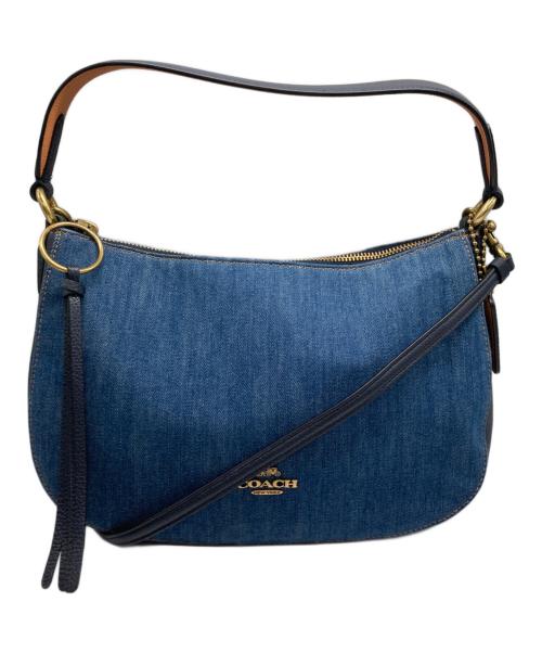 中古・古着通販】COACH (コーチ) デニムショルダーバッグ ブルー