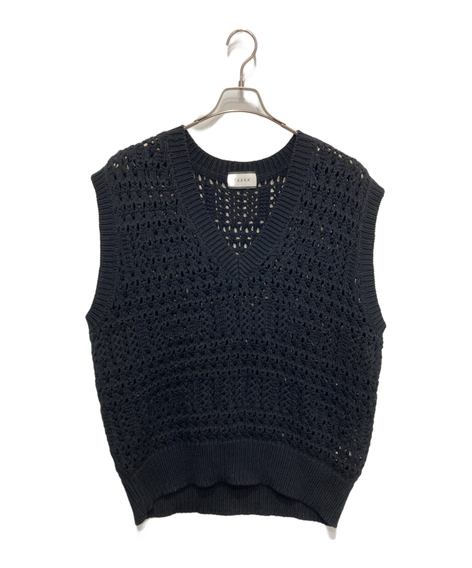 中古・古着通販】TAAKK (ターク) ハンドニットベスト ブラック サイズ