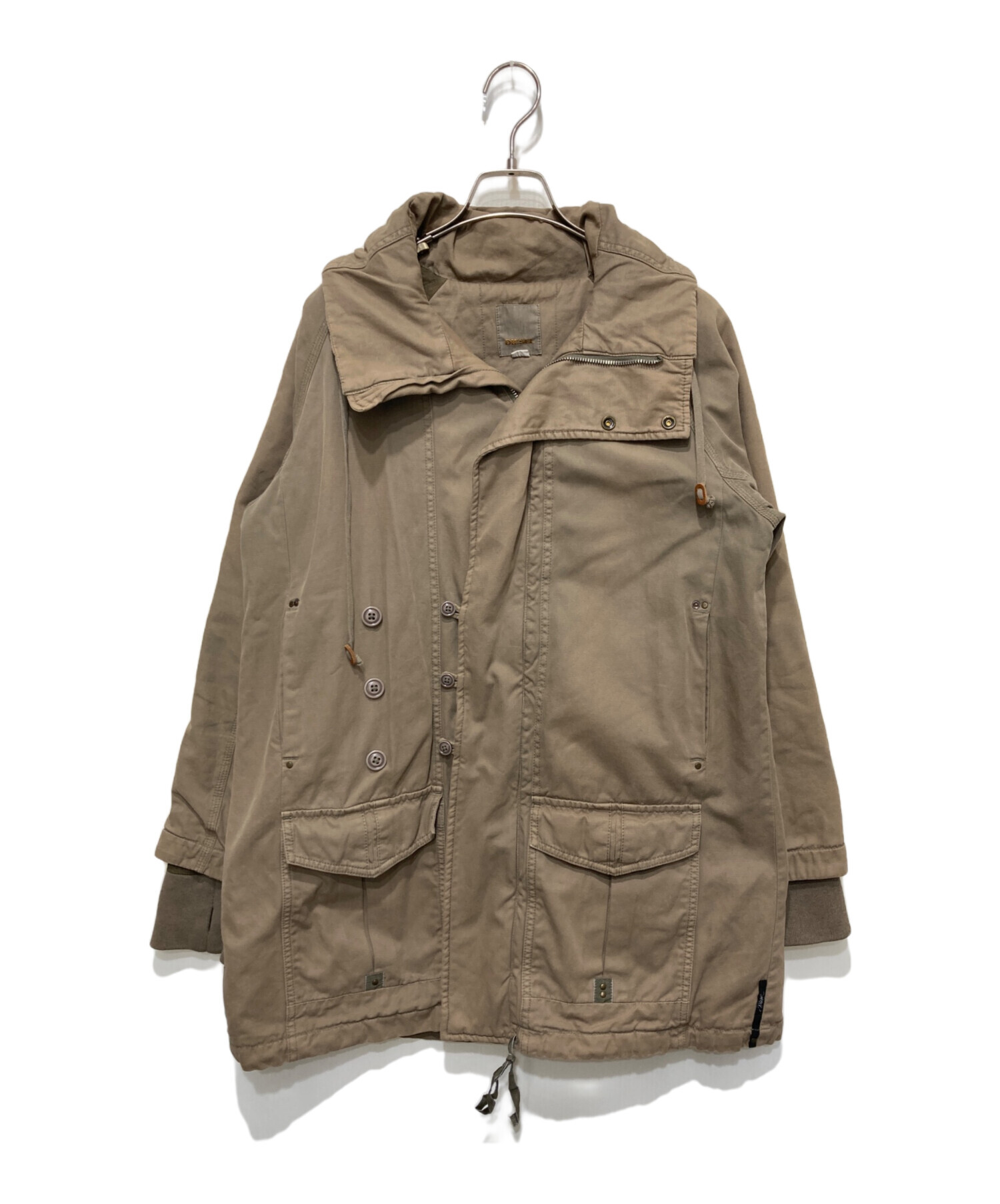 DIESEL ミリタリージャケット サイズS ベージュ フリル付き 中古・古着通販】DIESEL (ディーゼル) ミリタリージャケット ベージュ
