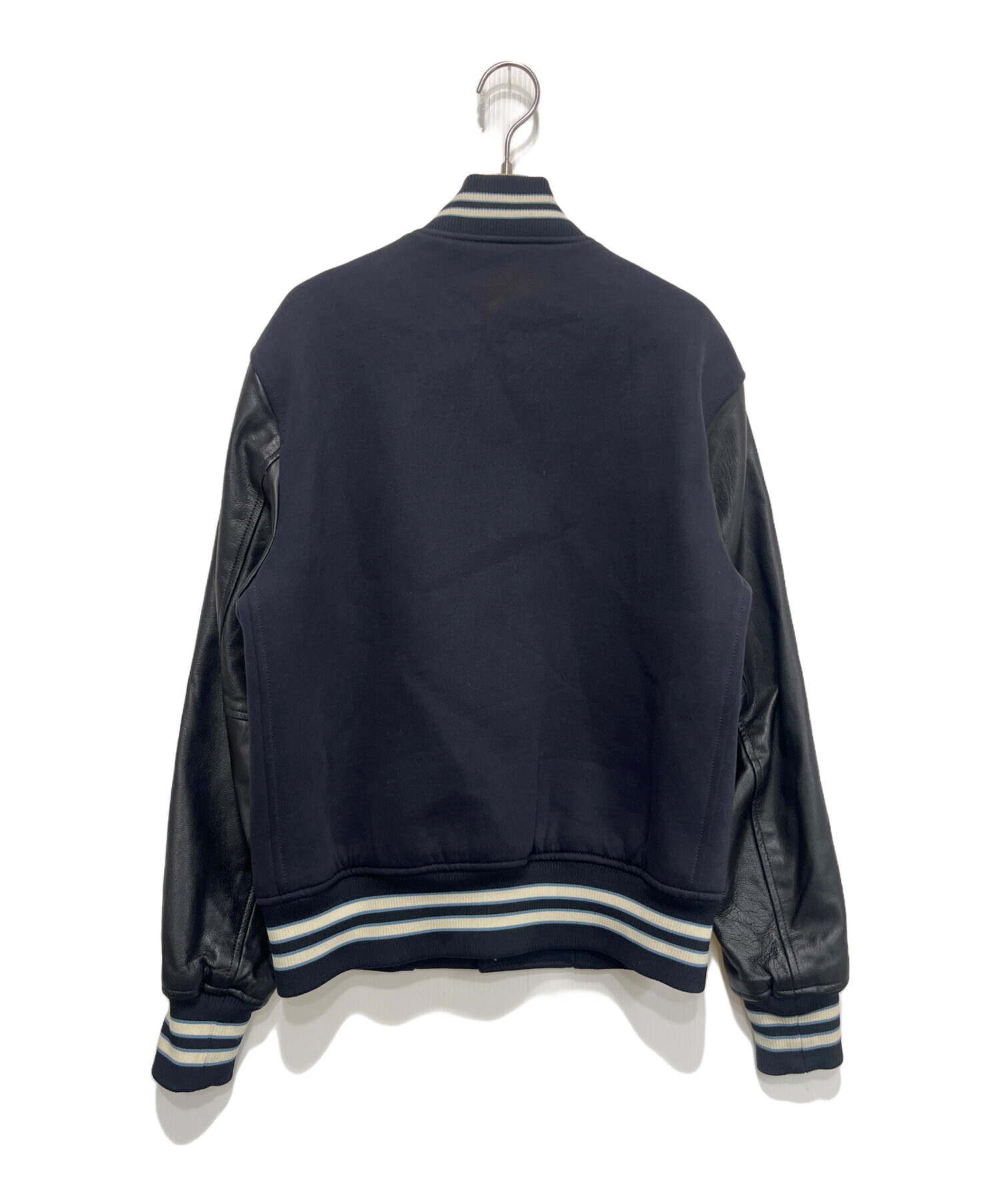 中古・古着通販】COACH (コーチ) レザースリーブスタジャン ネイビー