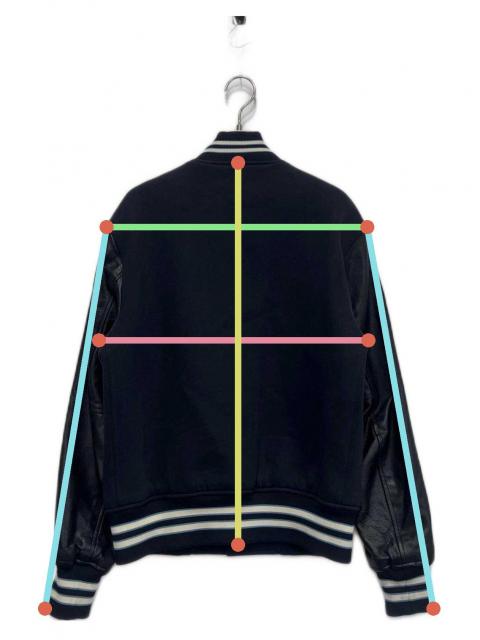 中古・古着通販】COACH (コーチ) レザースリーブスタジャン ネイビー