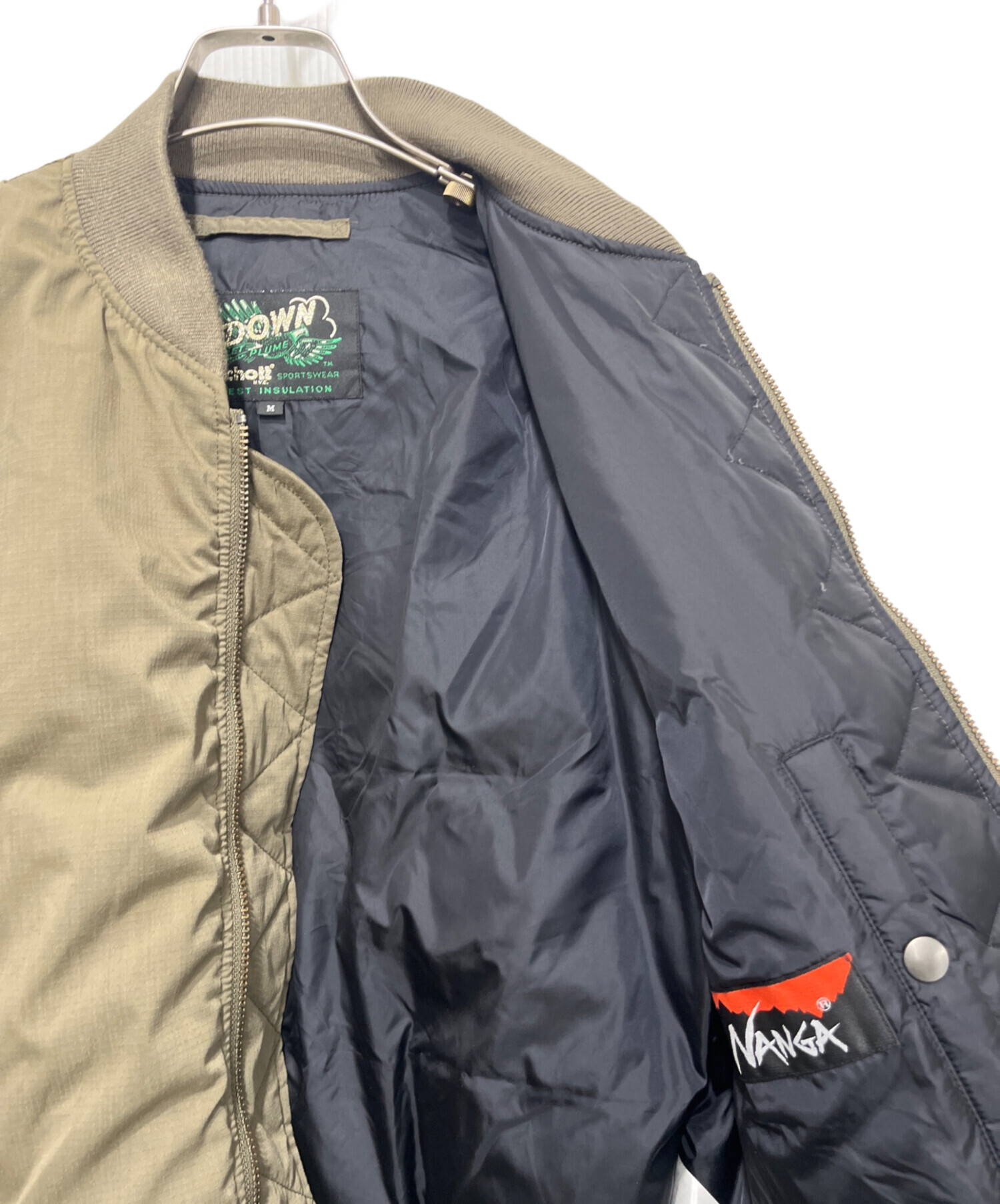 超美品　NANGA ma-1 Mサイズ　カーキ ショット Schott ×NANGA HINOK MA－1 （カーキ） - ファッション通販 d