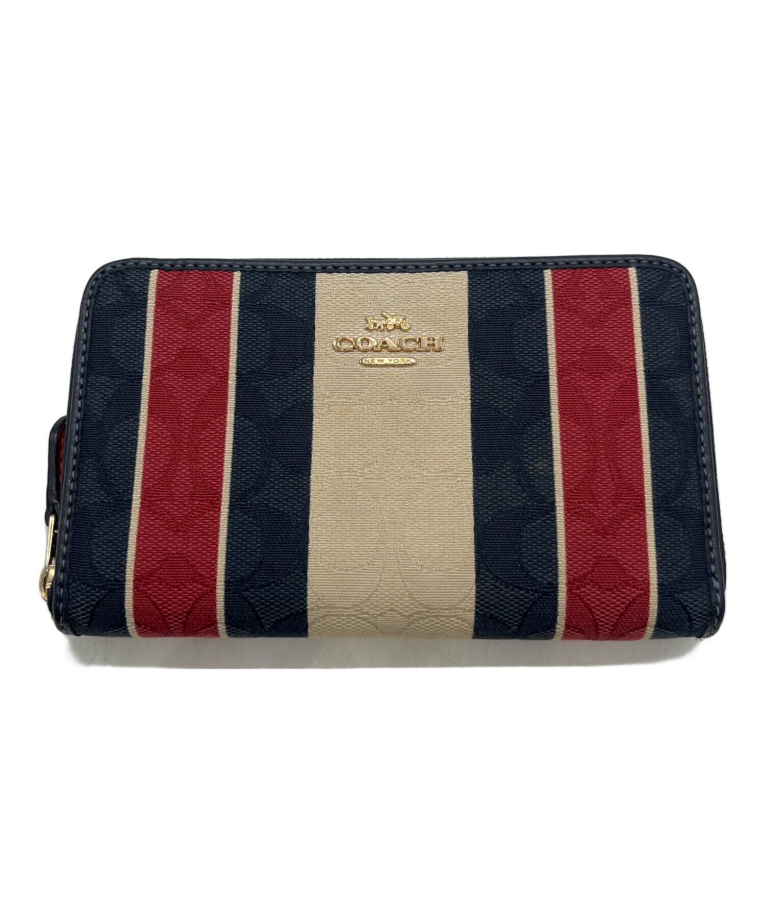 中古・古着通販】COACH (コーチ) ラウンドジップウォレット ブルー 