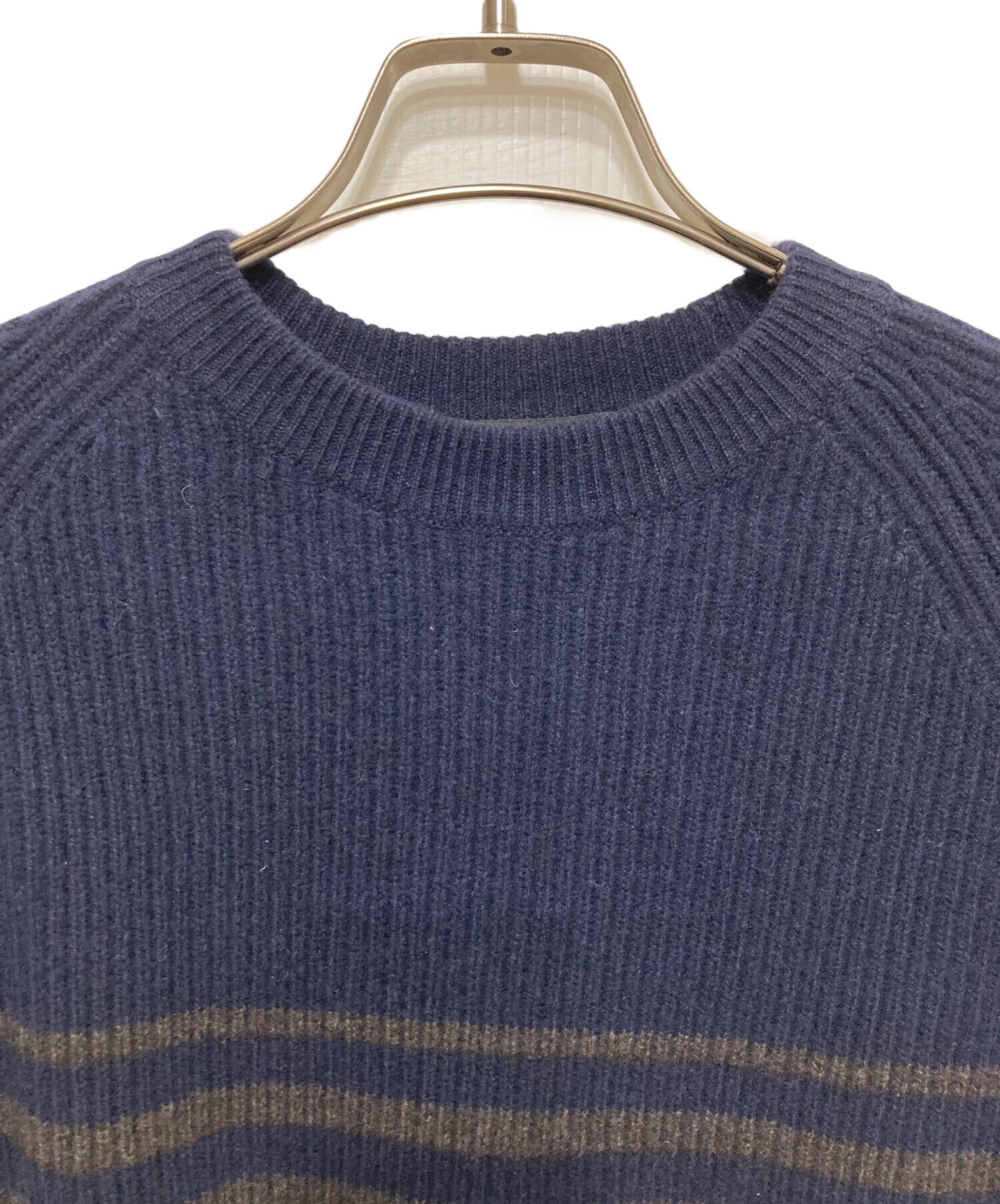 中古・古着通販】DRAWER (ドゥロワー) カシミヤ混ボーダーニット