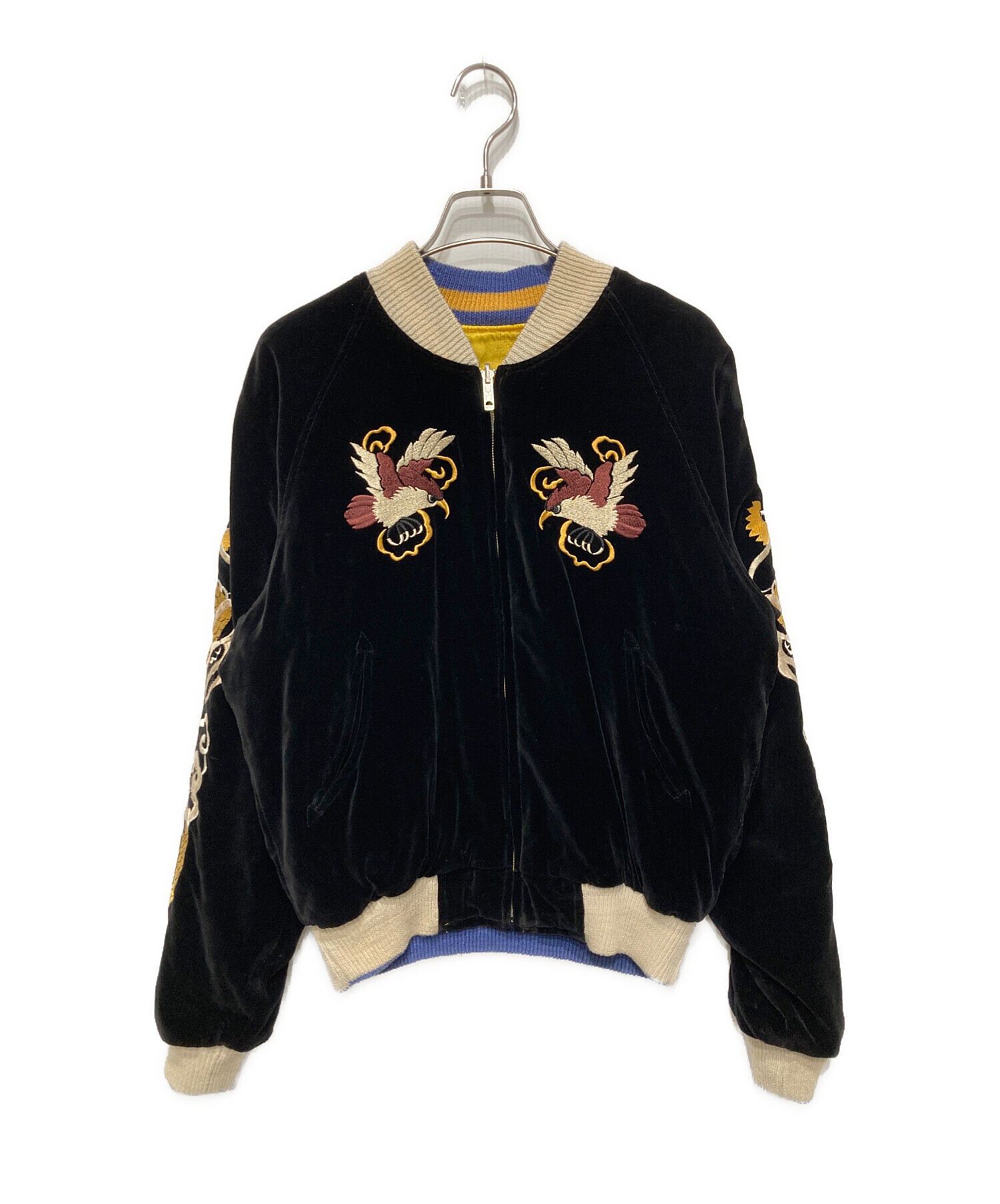 美品 SWITCH 別珍 日本限定 ワシ パンサー スカジャン unisex 中古・古着通販】SWITCH (スイッチ) 別珍スカジャン ブラック×イエロー