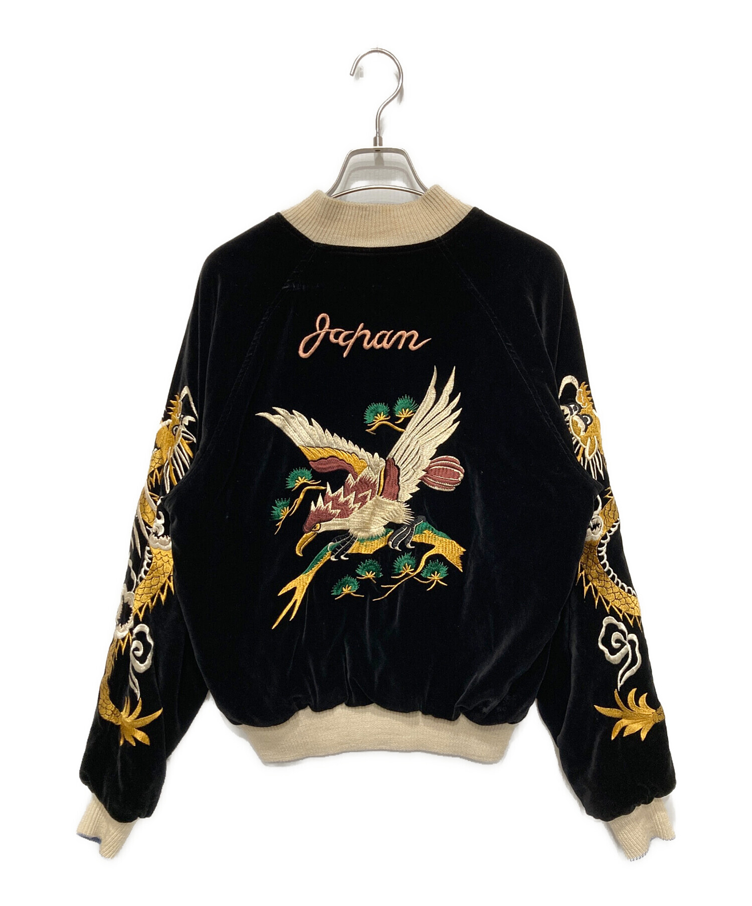 Switch EMBROIDERED GARMENTS スカジャン 別珍 L 中古・古着通販】SWITCH (スイッチ) 別珍スカジャン ブラック×イエロー