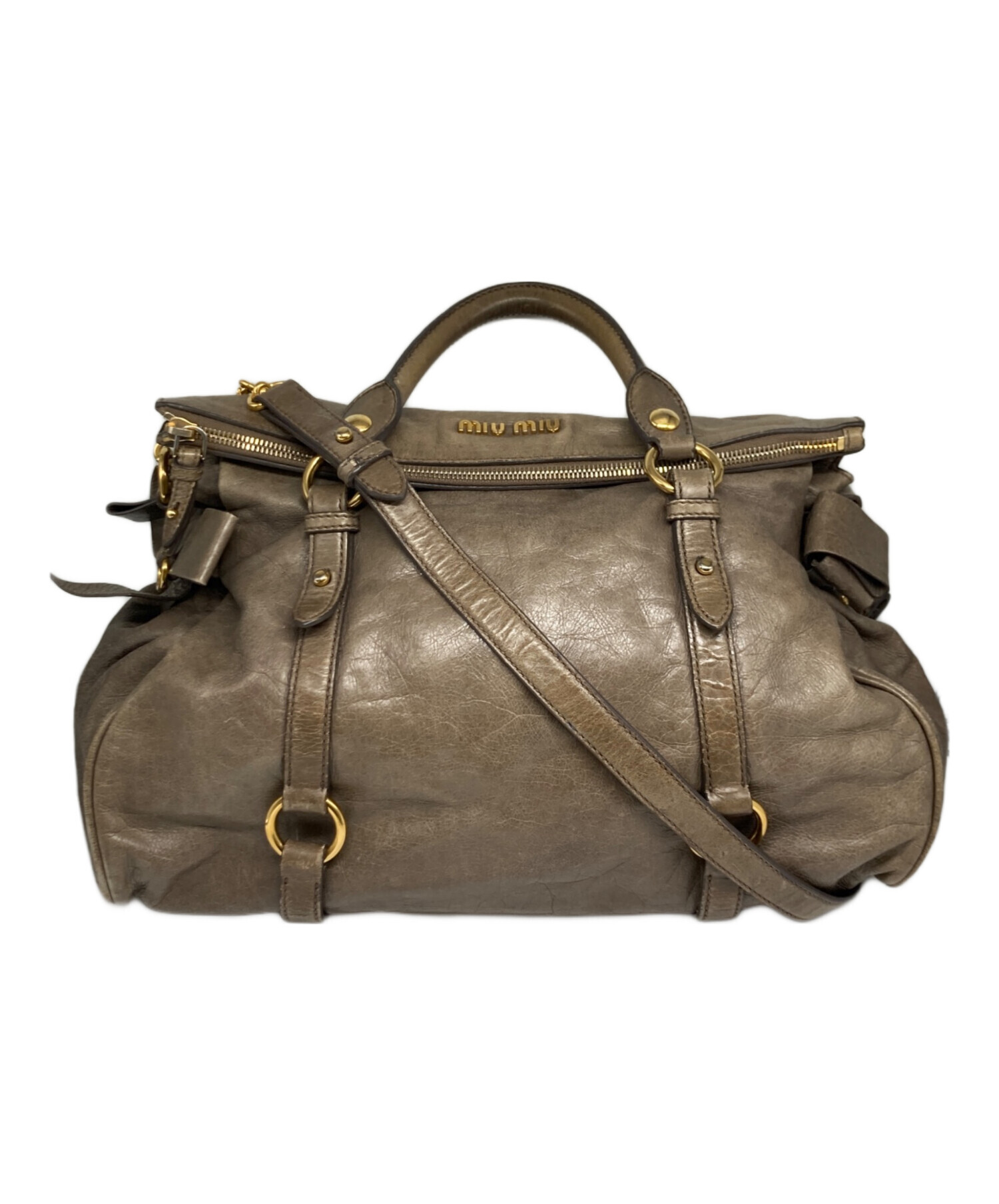 中古・古着通販】MIU MIU (ミュウミュウ) 2WAYサイドリボンレザー