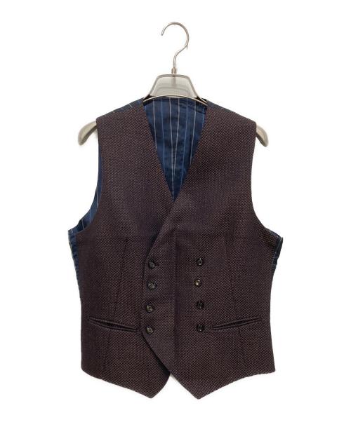 <美品タグ付>TAGLIATORE ブラウン ウール ダブル ジレ サイズ42 中古・古着通販】TAGLIATORE (タリアトーレ) ダブルブレストジレ