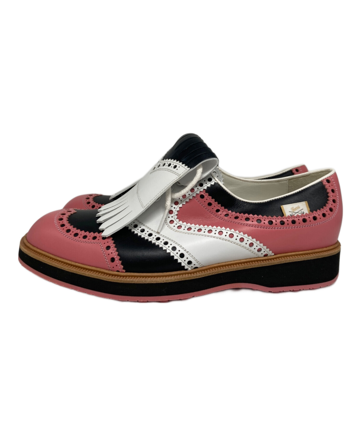 中古・古着通販】GUCCI (グッチ) キルト付 ゴルフ シューズ ピンク