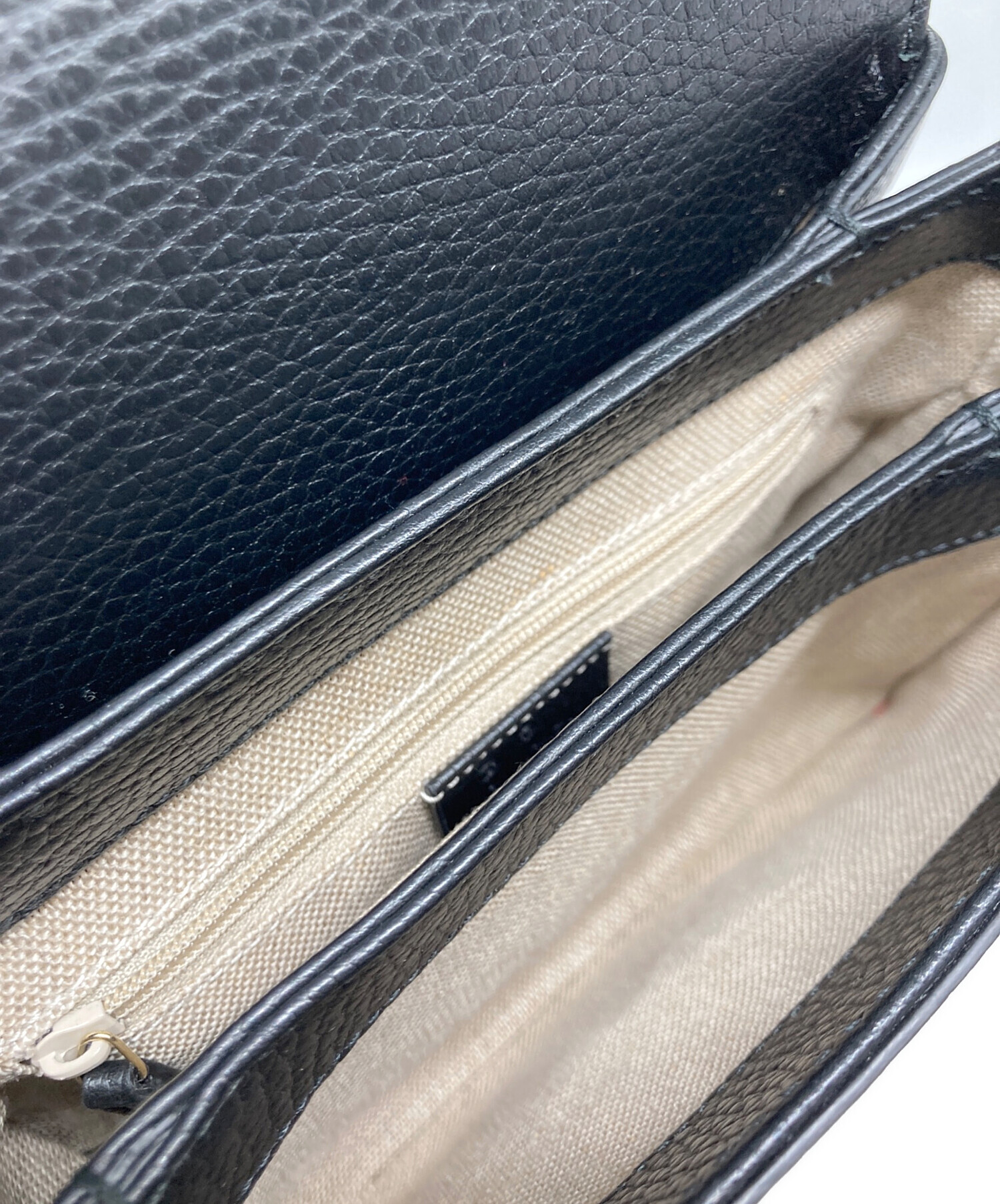 グッチ インターロッキングG ハンドバッグ 232935 ブラック レザー レディース GUCCI 【中古】 中古・古着通販】GUCCI (グッチ) インターロッキングG チェーン