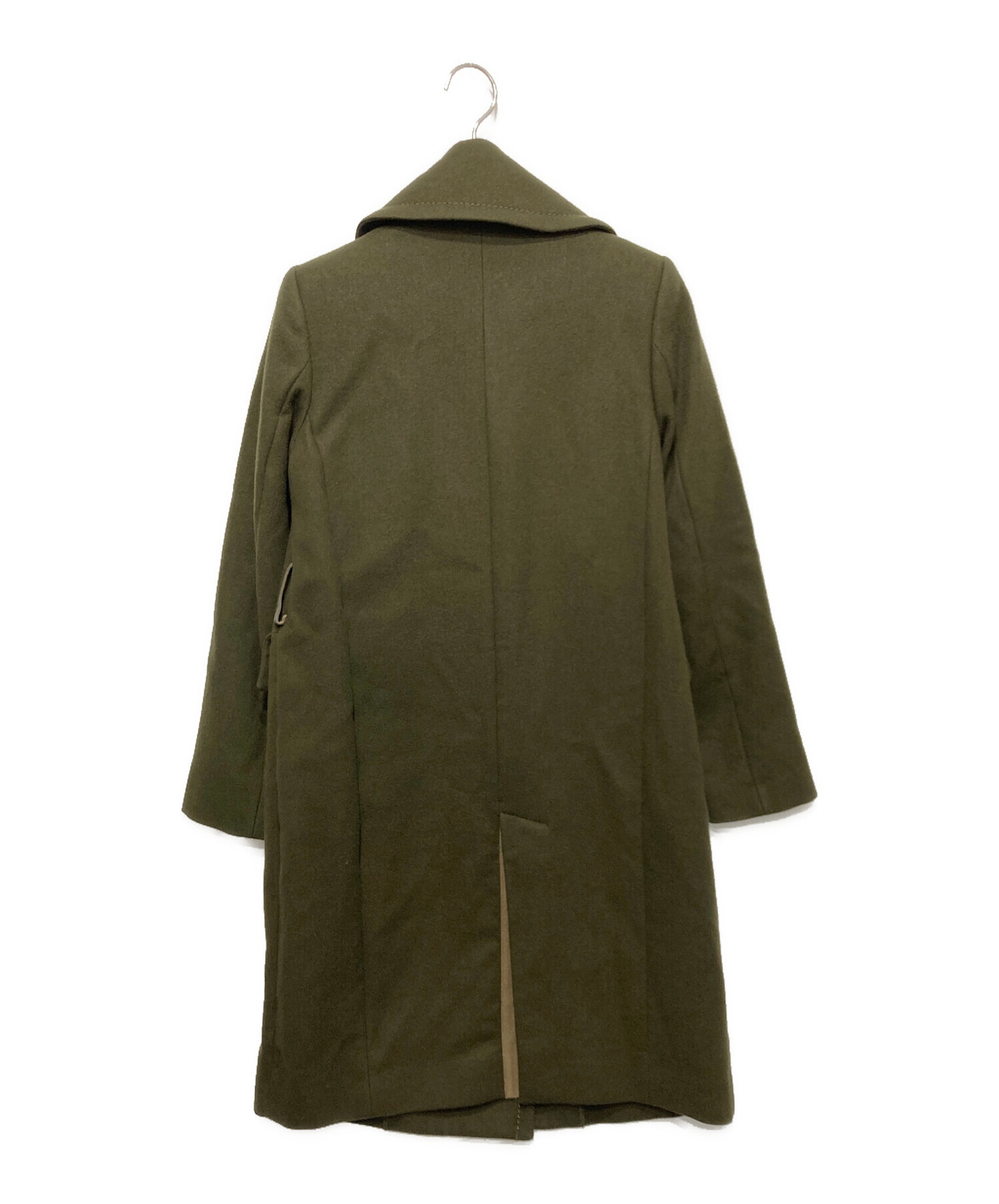 中古・古着通販】sacai (サカイ) ベルトメルトンダブルコート オリーブ 
