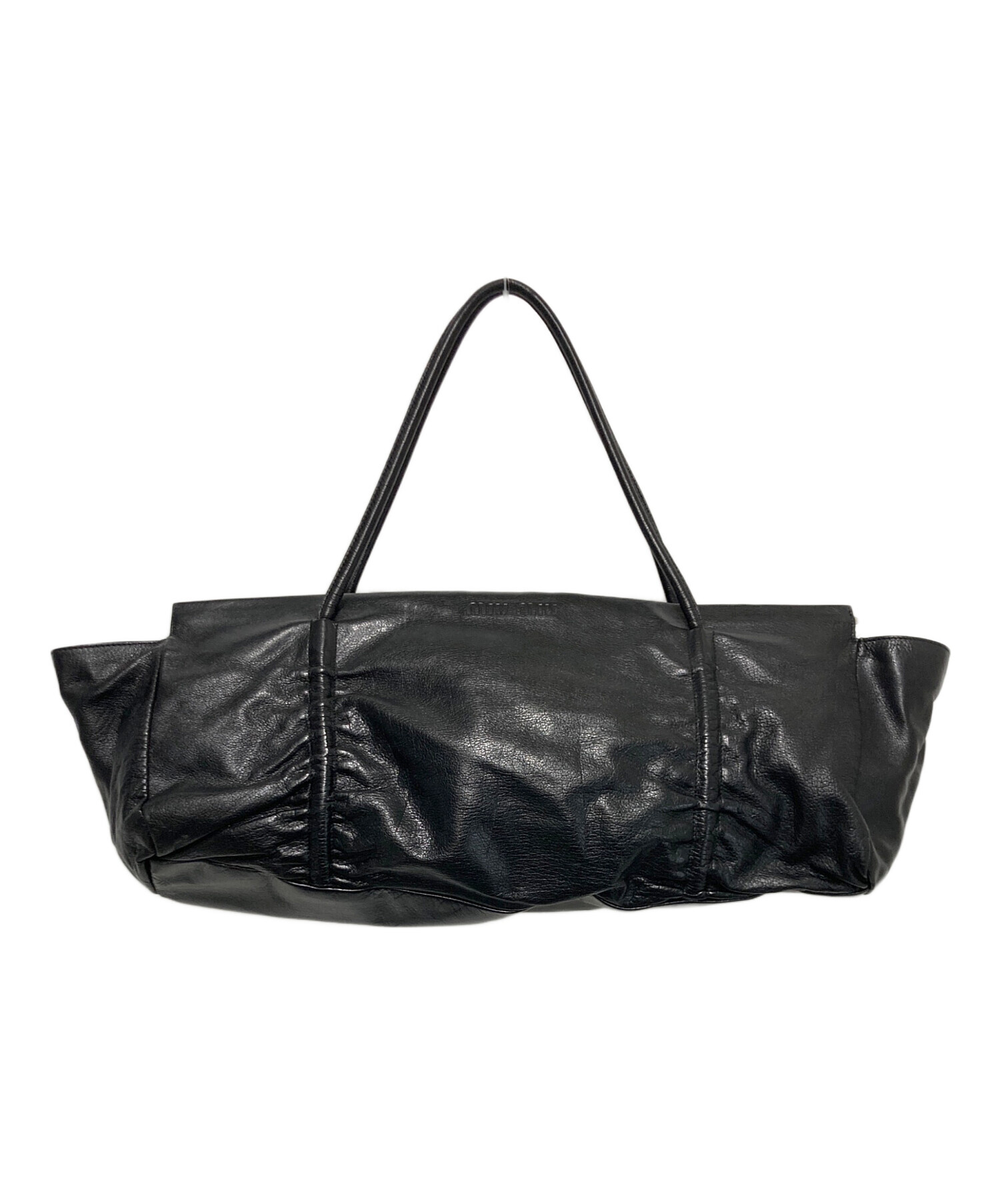 美品 ミュウミュウ MIUMIU ボストンバッグ 異素材コンビ 中古 中古・古着通販】MIU MIU (ミュウミュウ) アーカイブ横長レザー