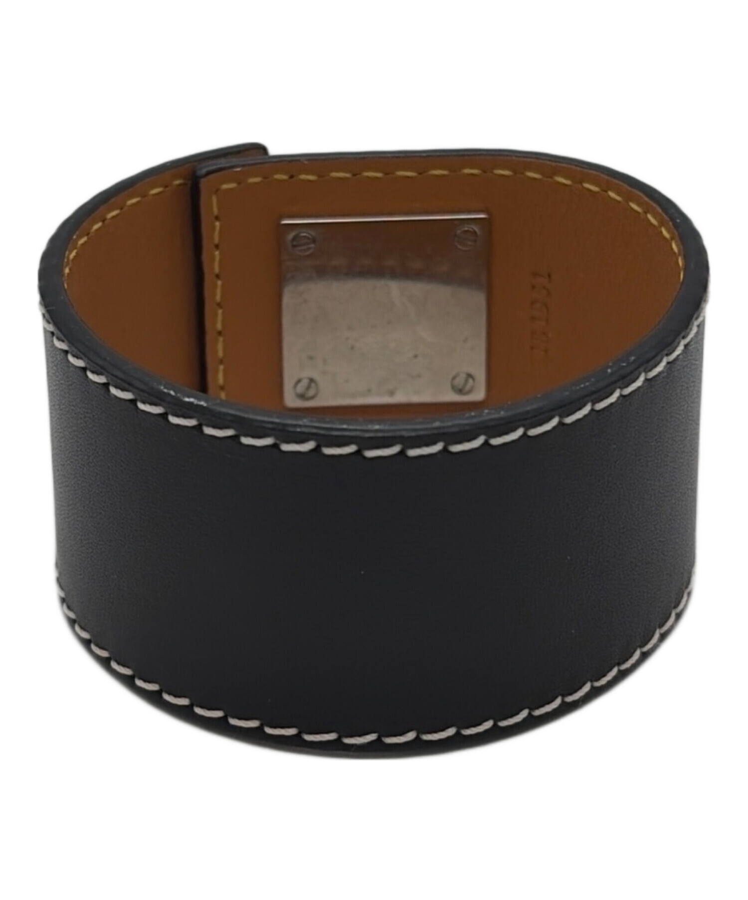 LOEWE ロエベ　バングル ブレスレット　アナグラム　メタル×レザー LOEWE（ロエベ） バングル ANAGRAM CUFF アナグラム カフ J821240X06