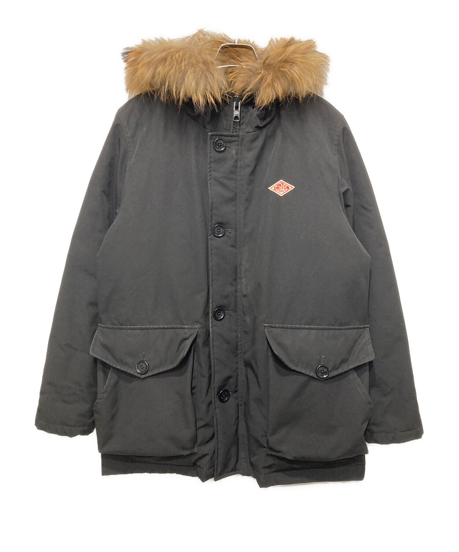 ダントン タッサー ダウンコート 中古・古着通販】DANTON (ダントン) ファー付タッサーダウンコート