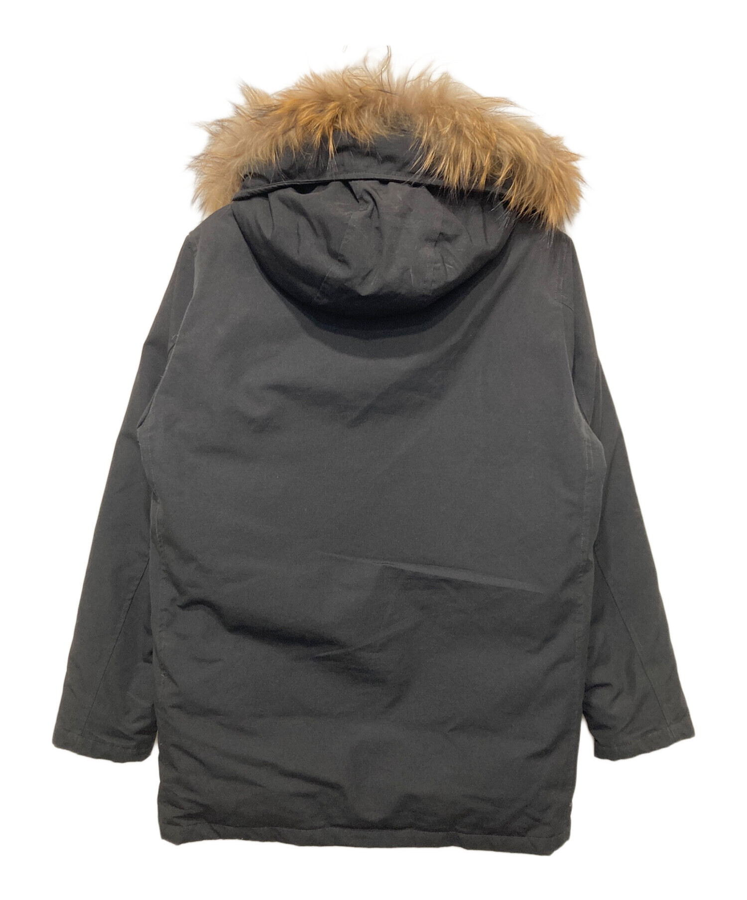 DANTON タッサーダウンジャケット ファー脱着可 メンズ ブラック 40 中古・古着通販】DANTON (ダントン) ファー付タッサーダウンコート