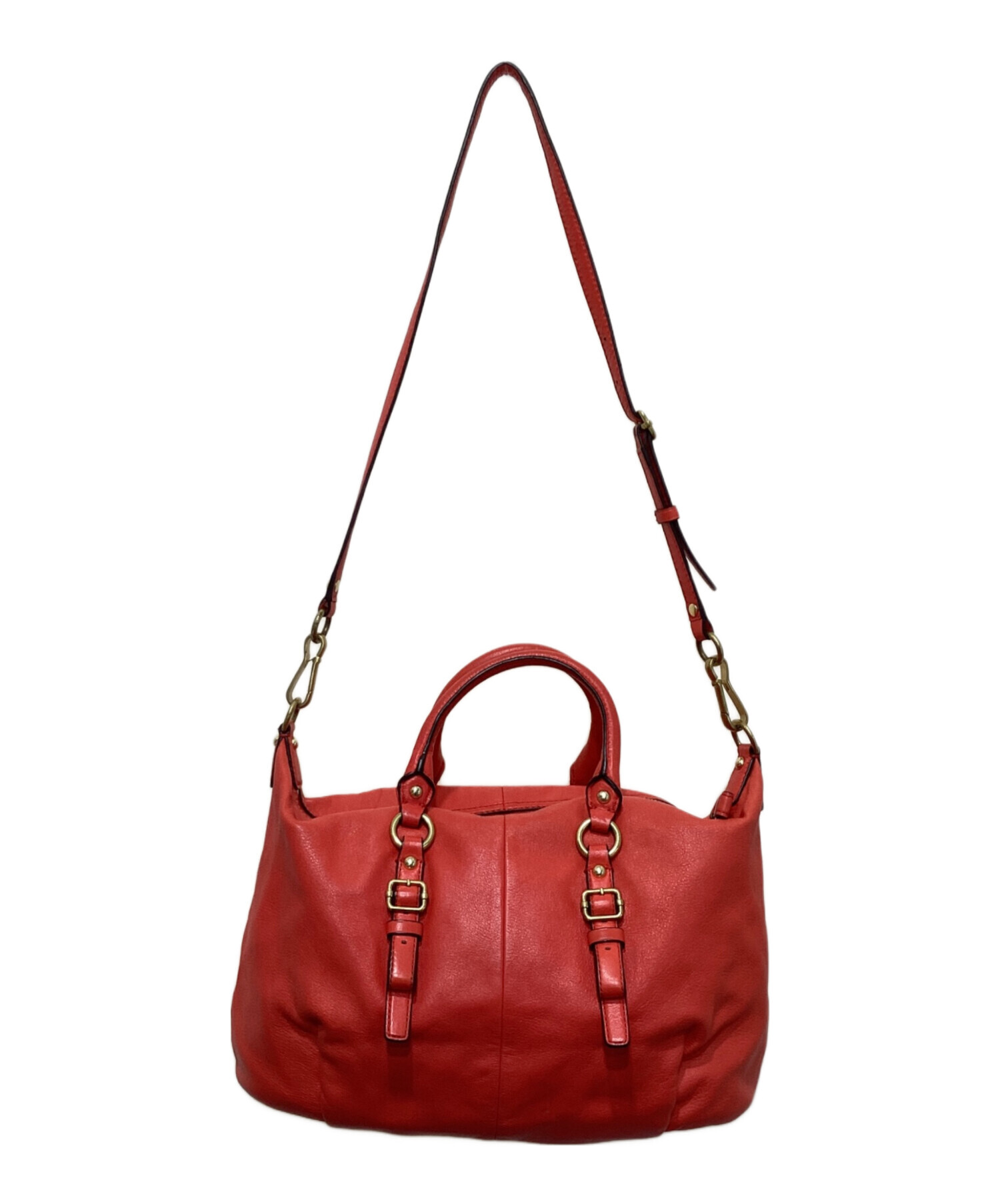 COACH コーチ 2way バッグ 赤 中古・古着通販】COACH (コーチ) 2WAYショルダーバッグ レッド
