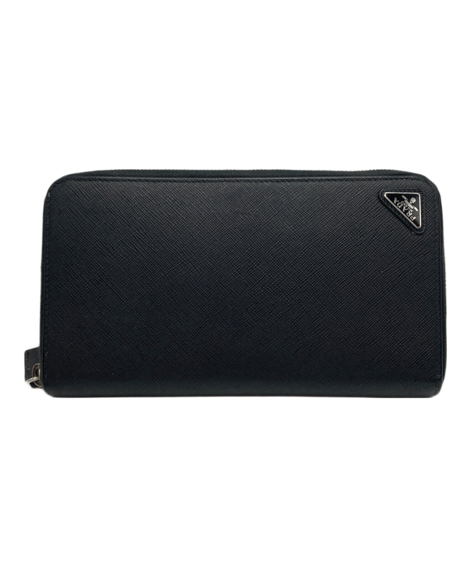 中古・古着通販】PRADA (プラダ) ラウンドファスナー財布 ブラック