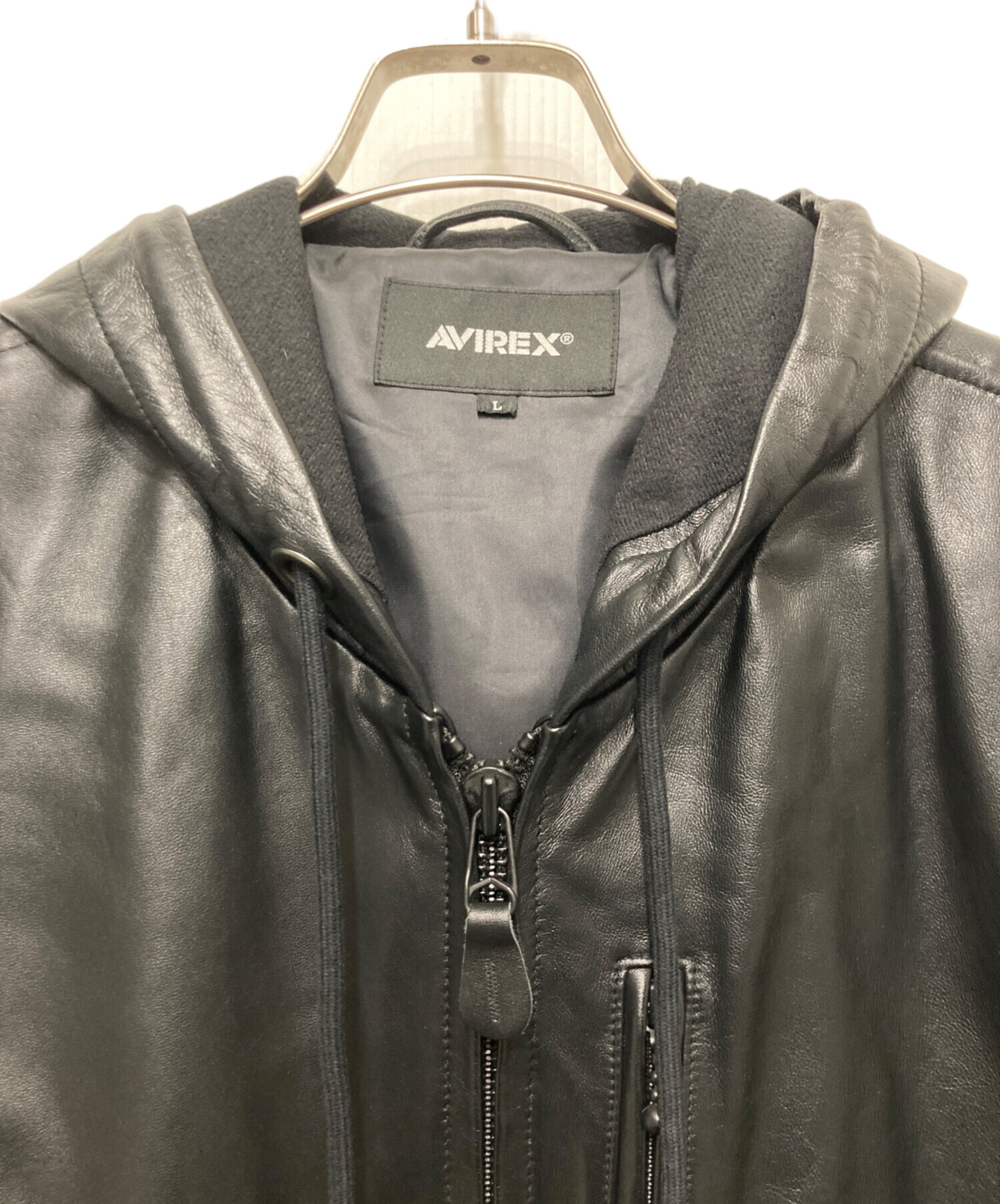 中古・古着通販】AVIREX (アヴィレックス) フーデッドレザージャケット