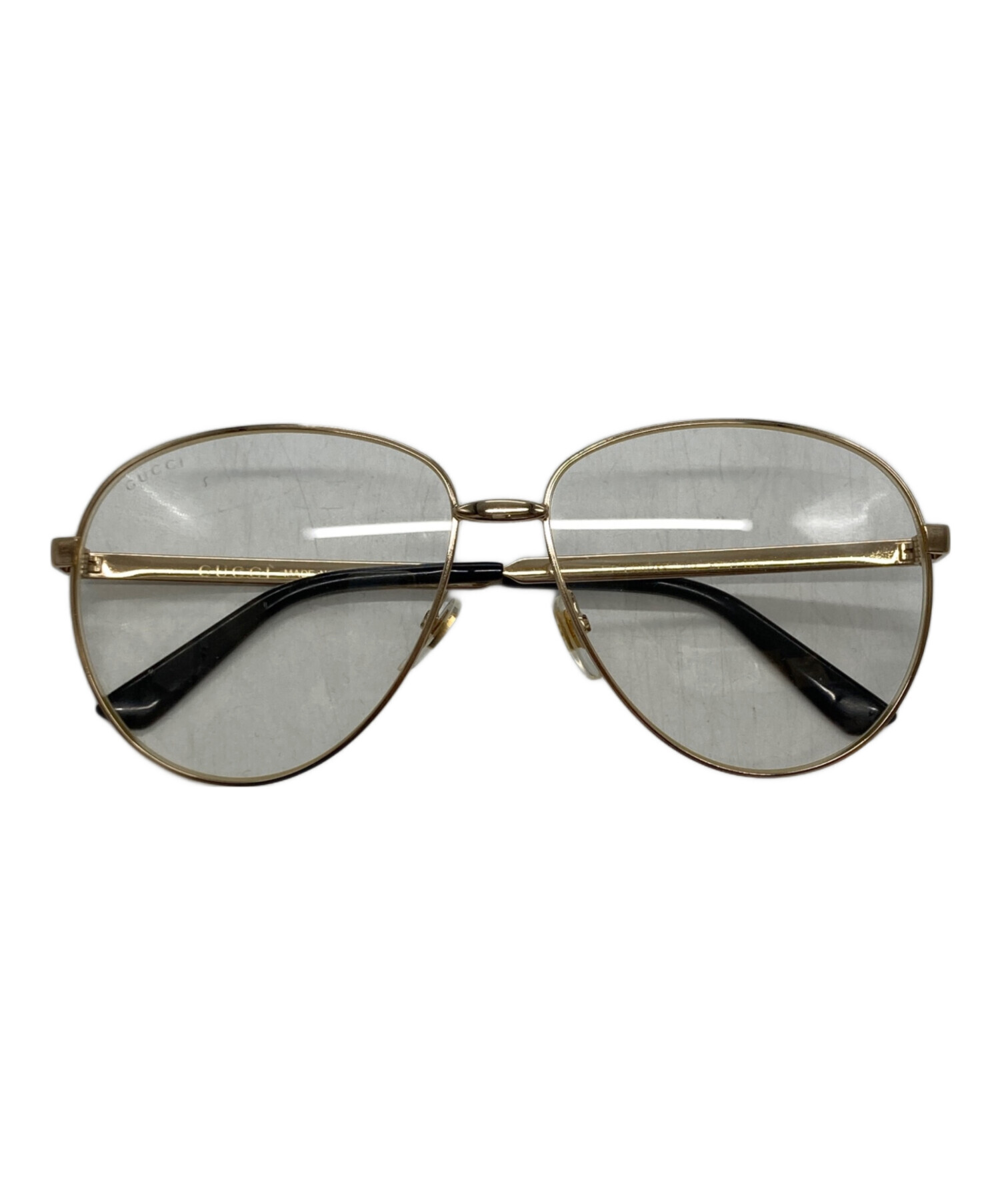 中古・古着通販】GUCCI (グッチ) メタルフレーム眼鏡 ゴールド サイズ