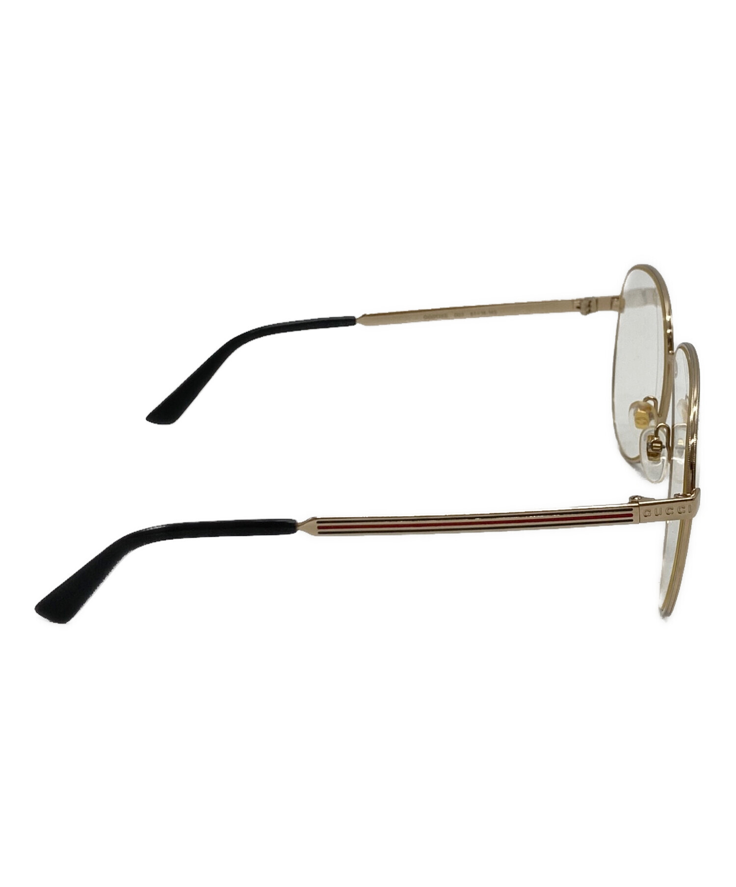 【美品】【廃盤】GUCCI ゴールド メタルフレーム 調光レンズメガネ 中古・古着通販】GUCCI (グッチ) メタルフレーム眼鏡 ゴールド サイズ