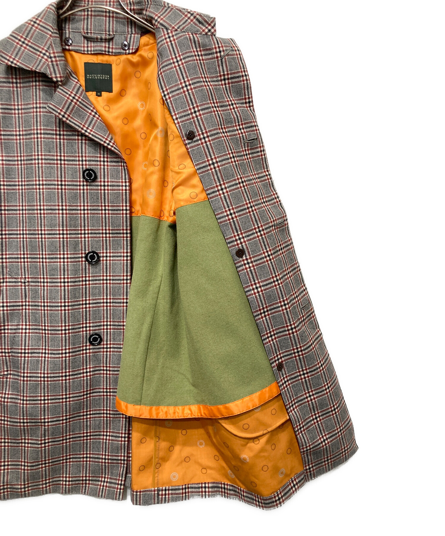 希少 マッキントッシュフィロソフィー チェスターコート ライナー チェック ゴム 中古・古着通販】MACKINTOSH PHILOSOPHY (マッキントッシュ