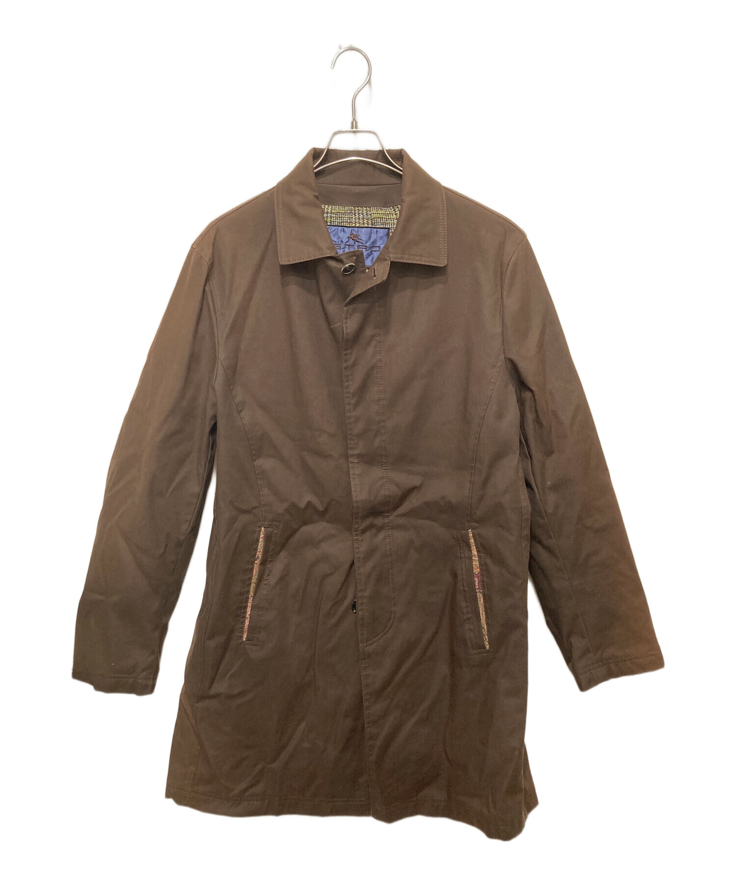 ETRO(エトロ) デザイナーズコート 中古・古着通販】ETRO (エトロ) ステンカラーコート ブラウン サイズ:L
