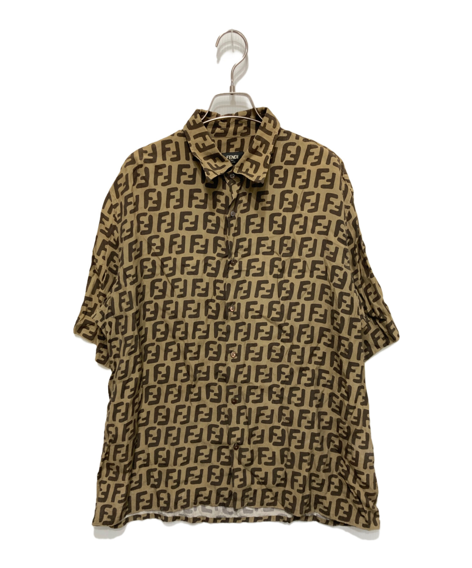 激レア　正規品Fendi 　総ロゴ　ズッカ　エスニックコア　ポロシャツ　S相当 中古・古着通販】FENDI (フェンディ) ズッカFFロゴ総柄 S/Sシャツ
