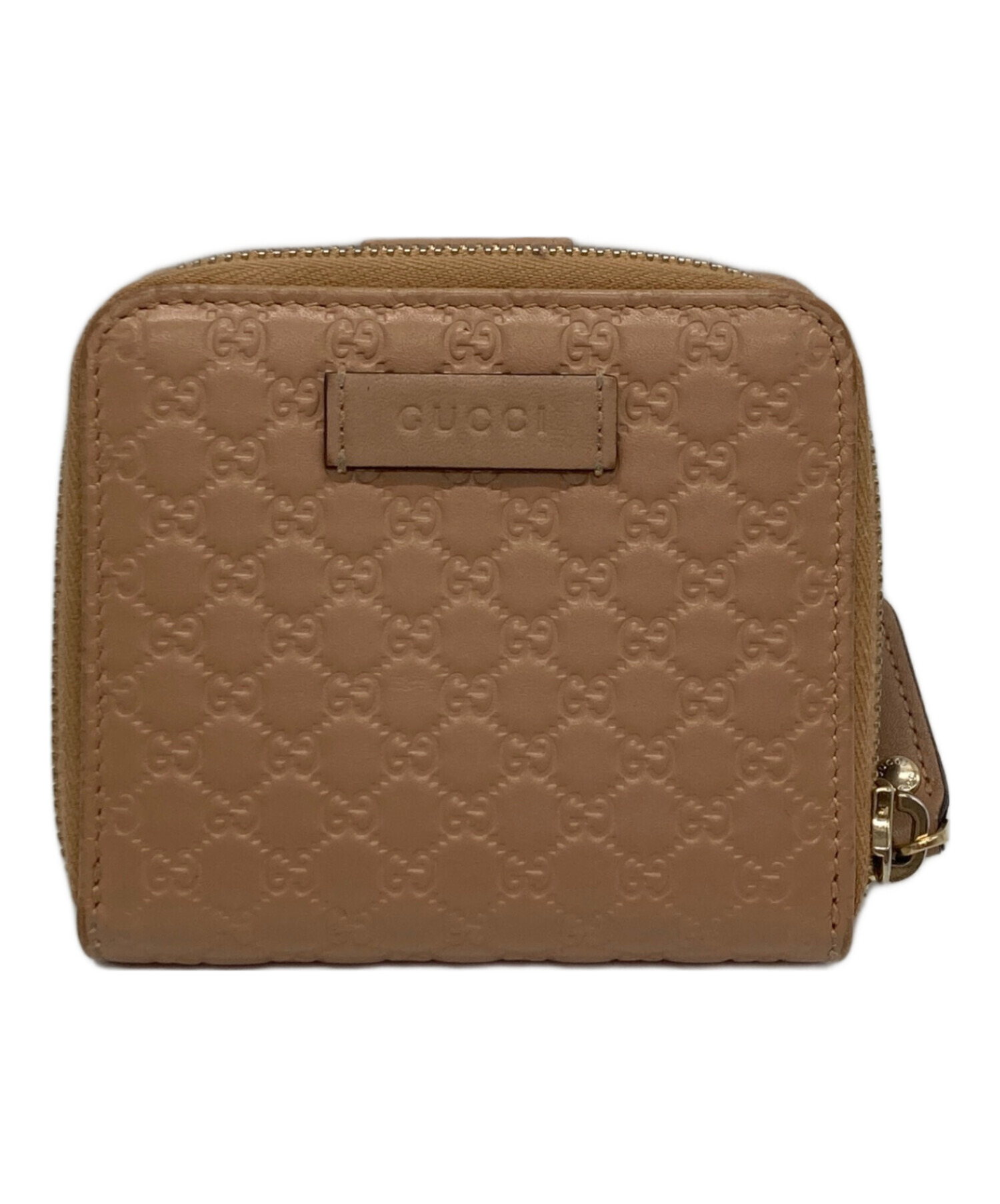 【ほぼ未使用】GUCCI ベージュレザー二つ折り財布 GUCCI 二つ折り財布 ベージュ/ブラウン